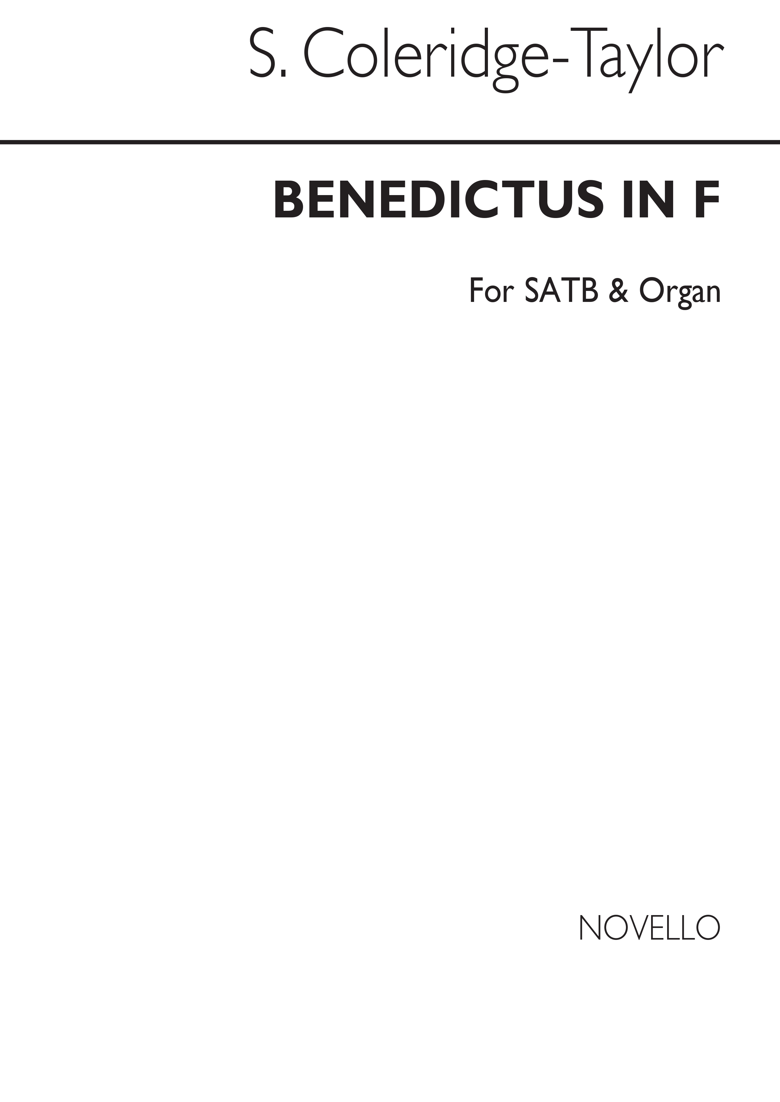 Samuel Coleridge-taylor: Benedictus In F Satb/Organ