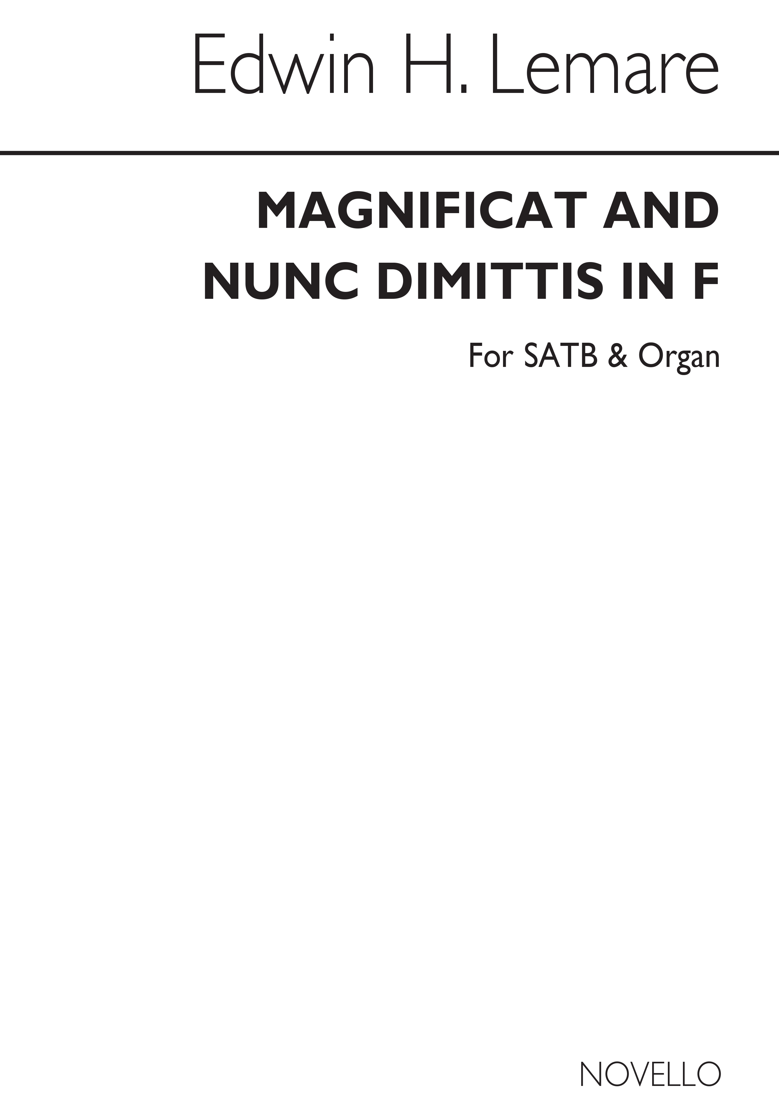 Edwin Lemare: Magnificat And Nunc Dimittis In F (Cocks Edition)