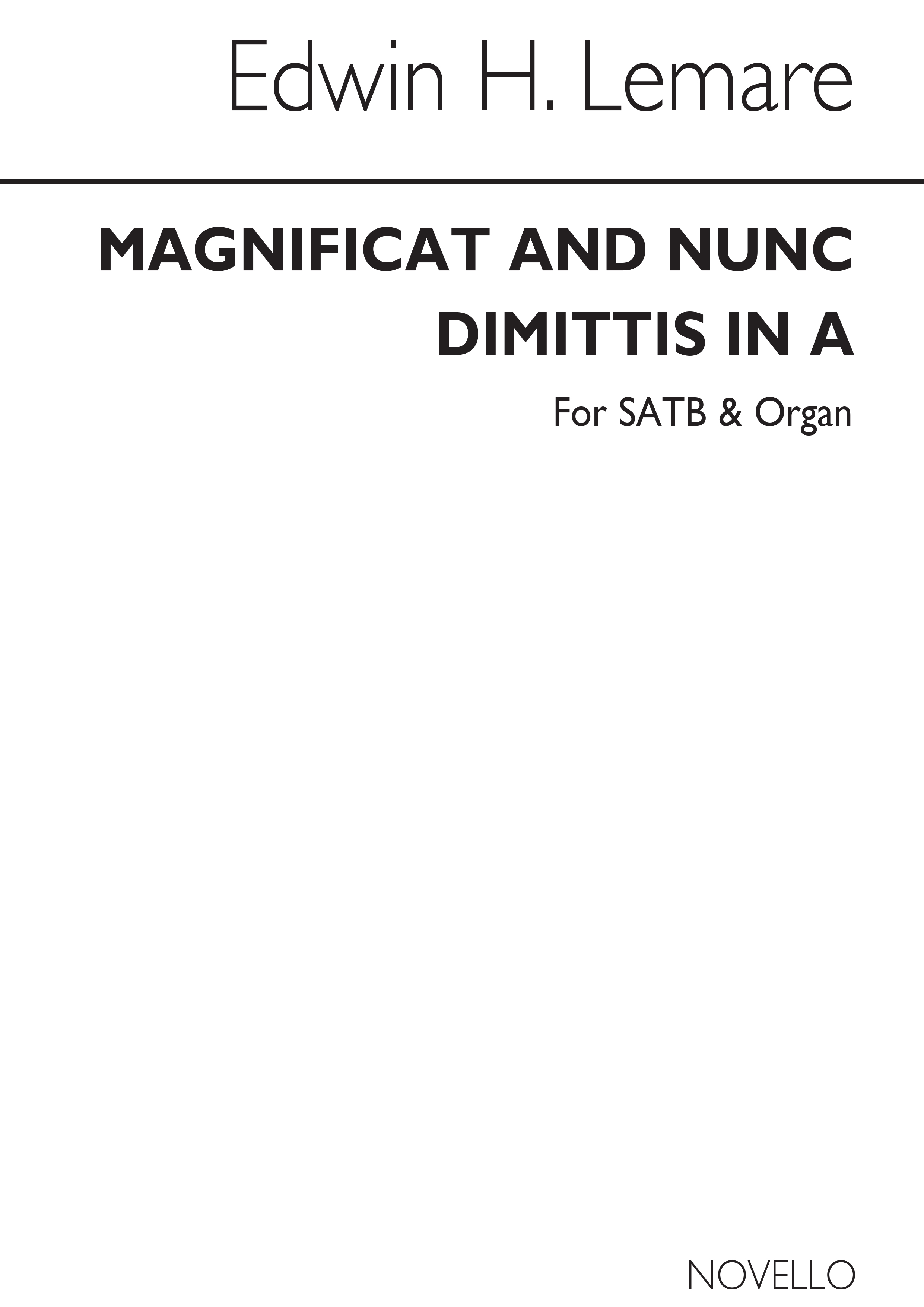 Edwin Lemare: Magnificat And Nunc Dimittis In A