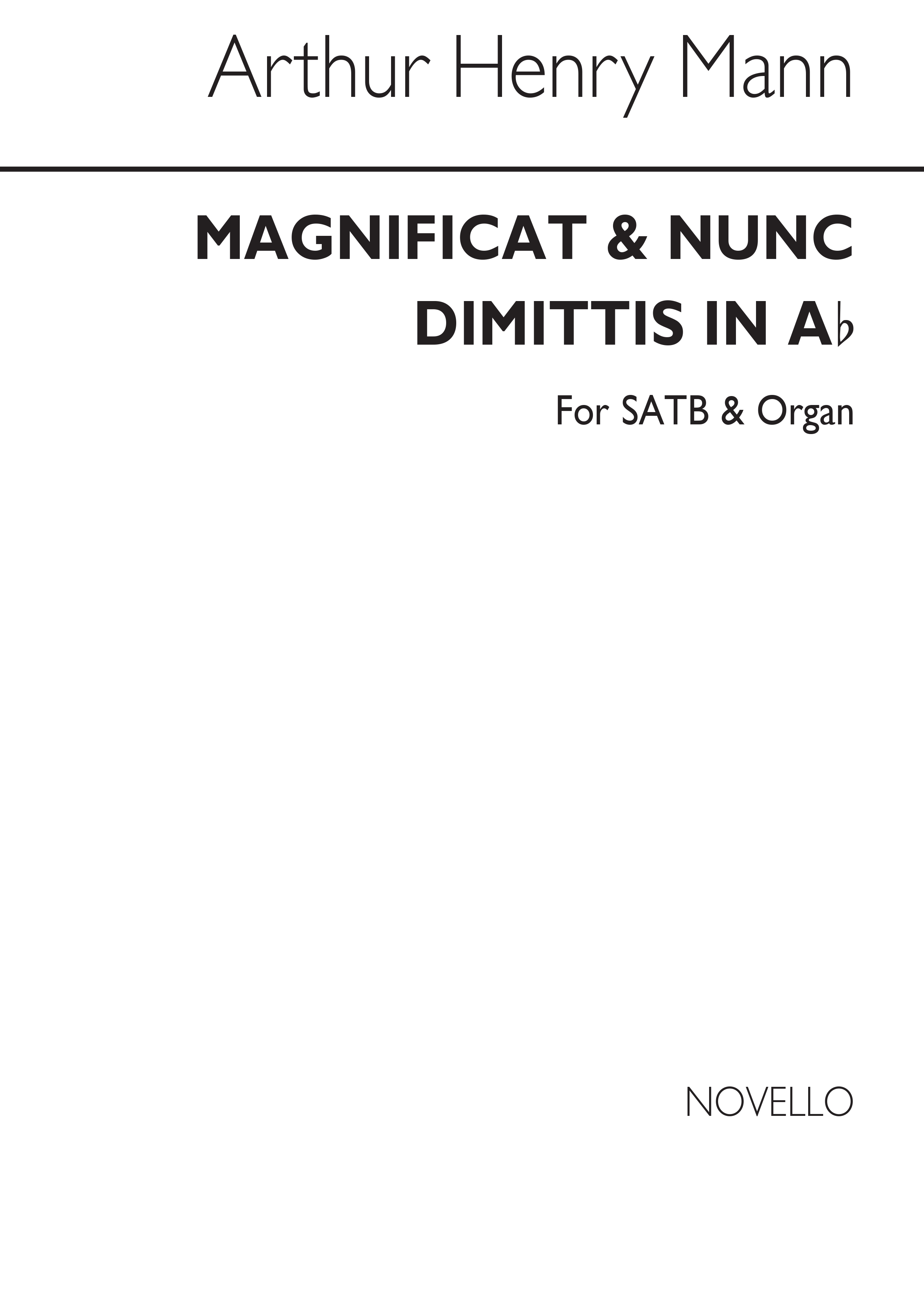 Arthur Henry Mann: Magnificat And Nunc Dimittis In A Flat Satb/Organ