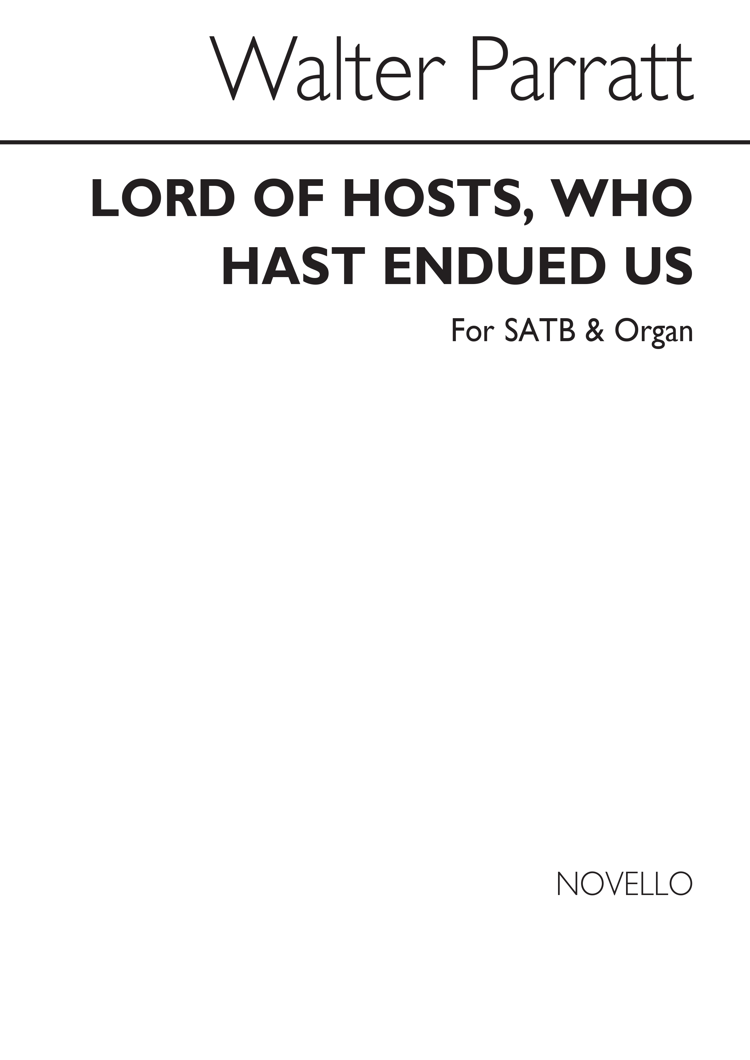 Walter Parratt: Lord Of Hosts, Who Hast Endued Us (Hymn) Satb/Organ
