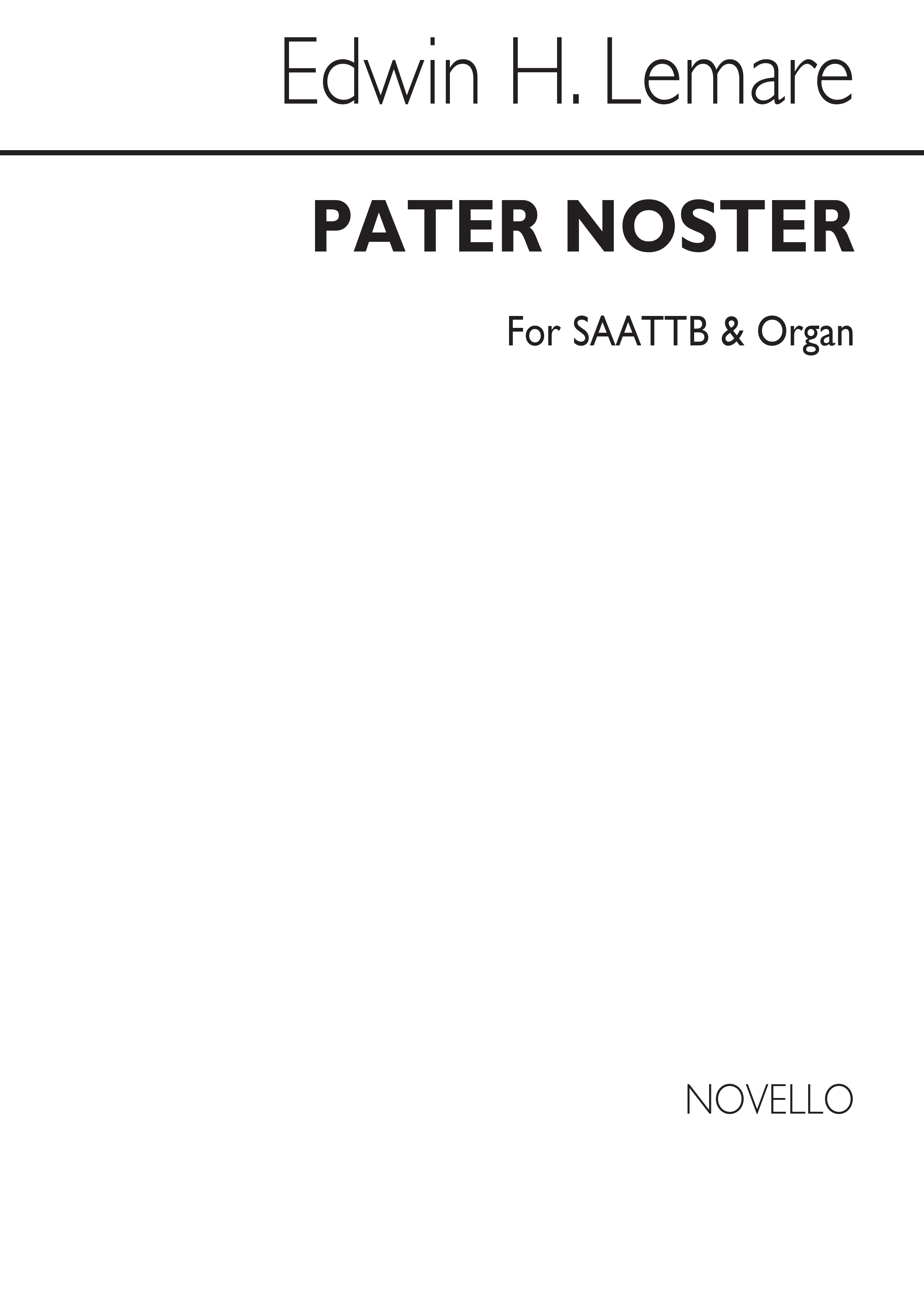 Edwin Lemare: Pater Noster SAATB/Organ (Lords Prayer)