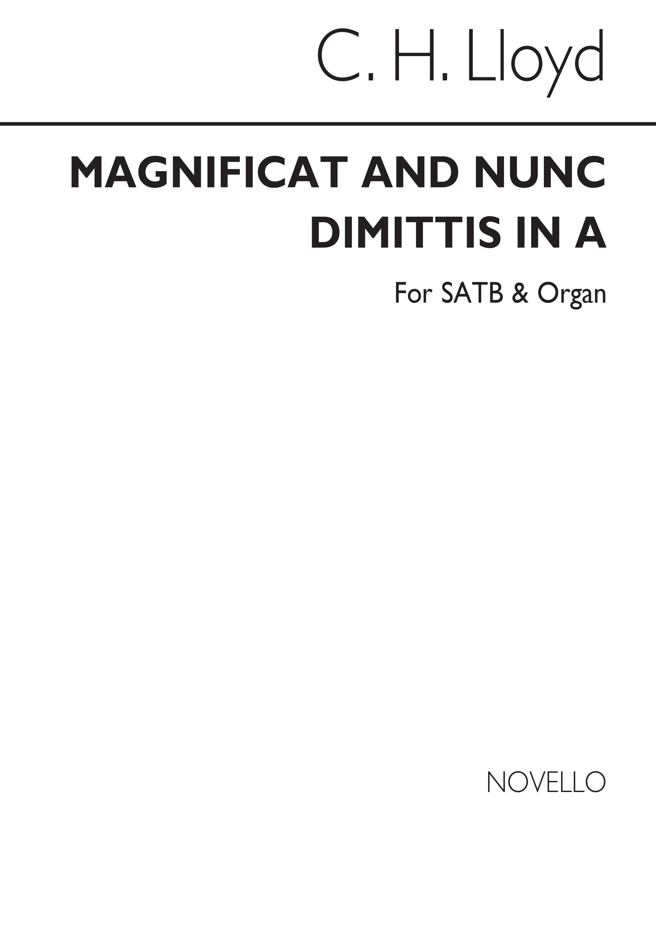 C.H. Lloyd: Magnificat And Nunc Dimittis In A