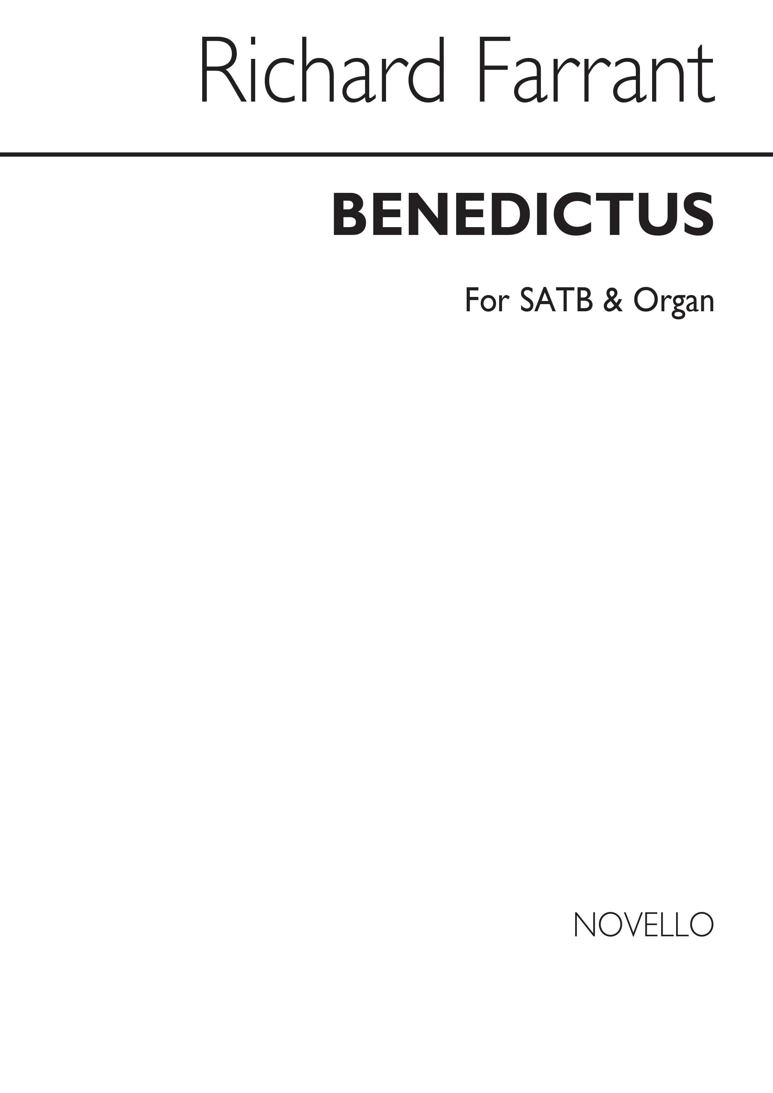 Richard Farrant: Benedictus In G Minor Satb/Organ (Edited By John E West)