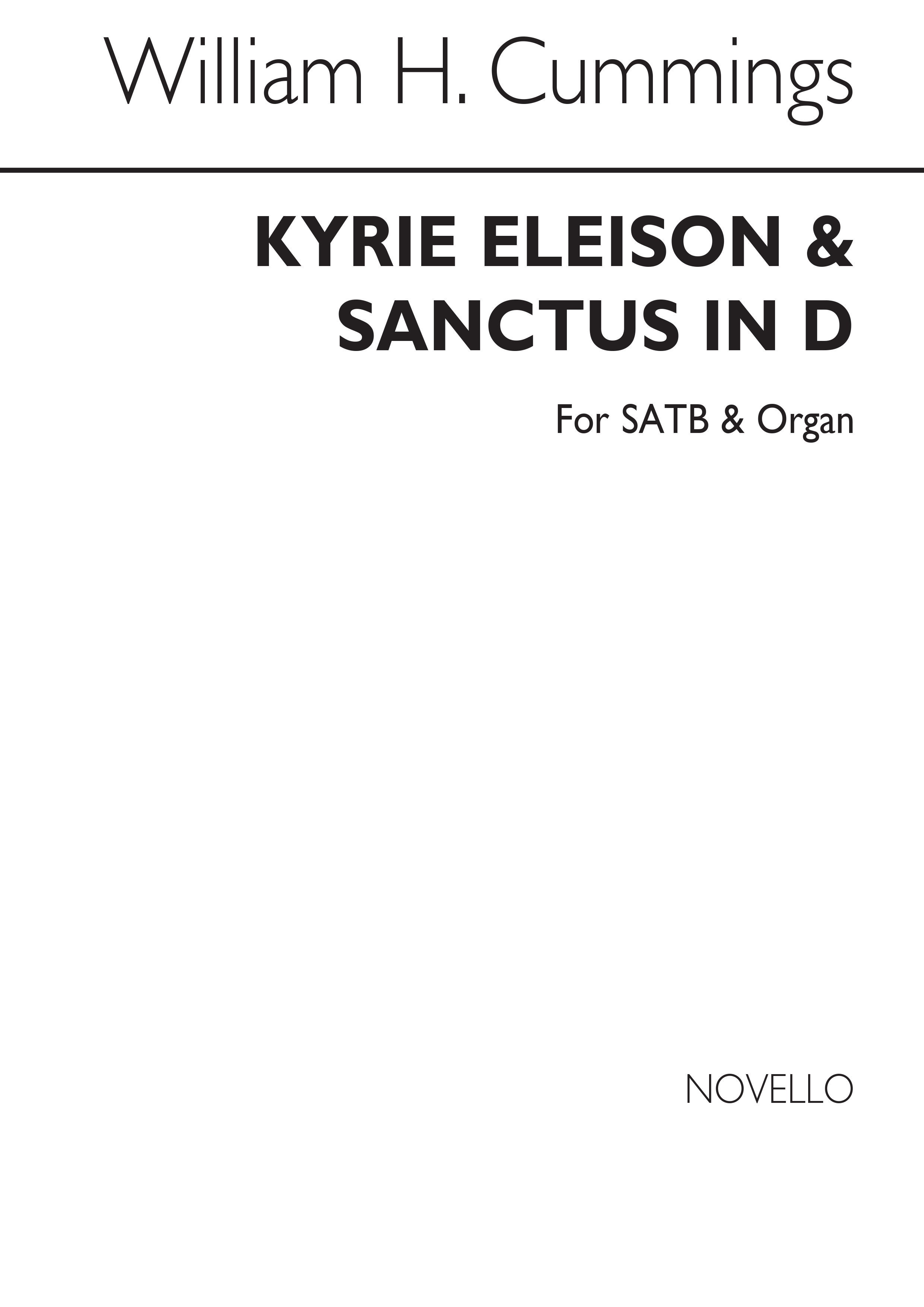 William H. Cummings: Kyrie Eleison And Sanctus In D Satb/Organ