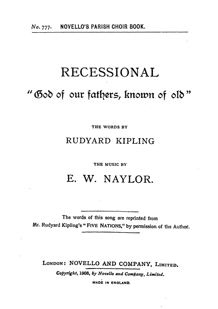 Edward W. Naylor: God Of Our Fathers, Known Of Old