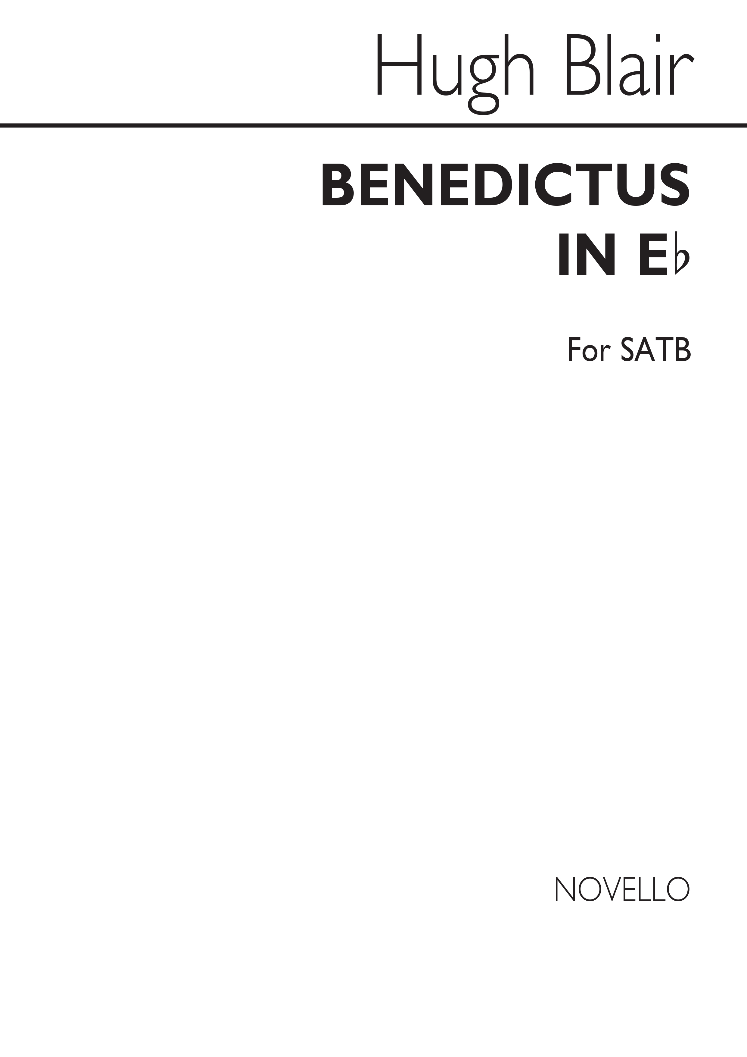 Hugh Blair: Benedictus In E Flat Satb/Organ