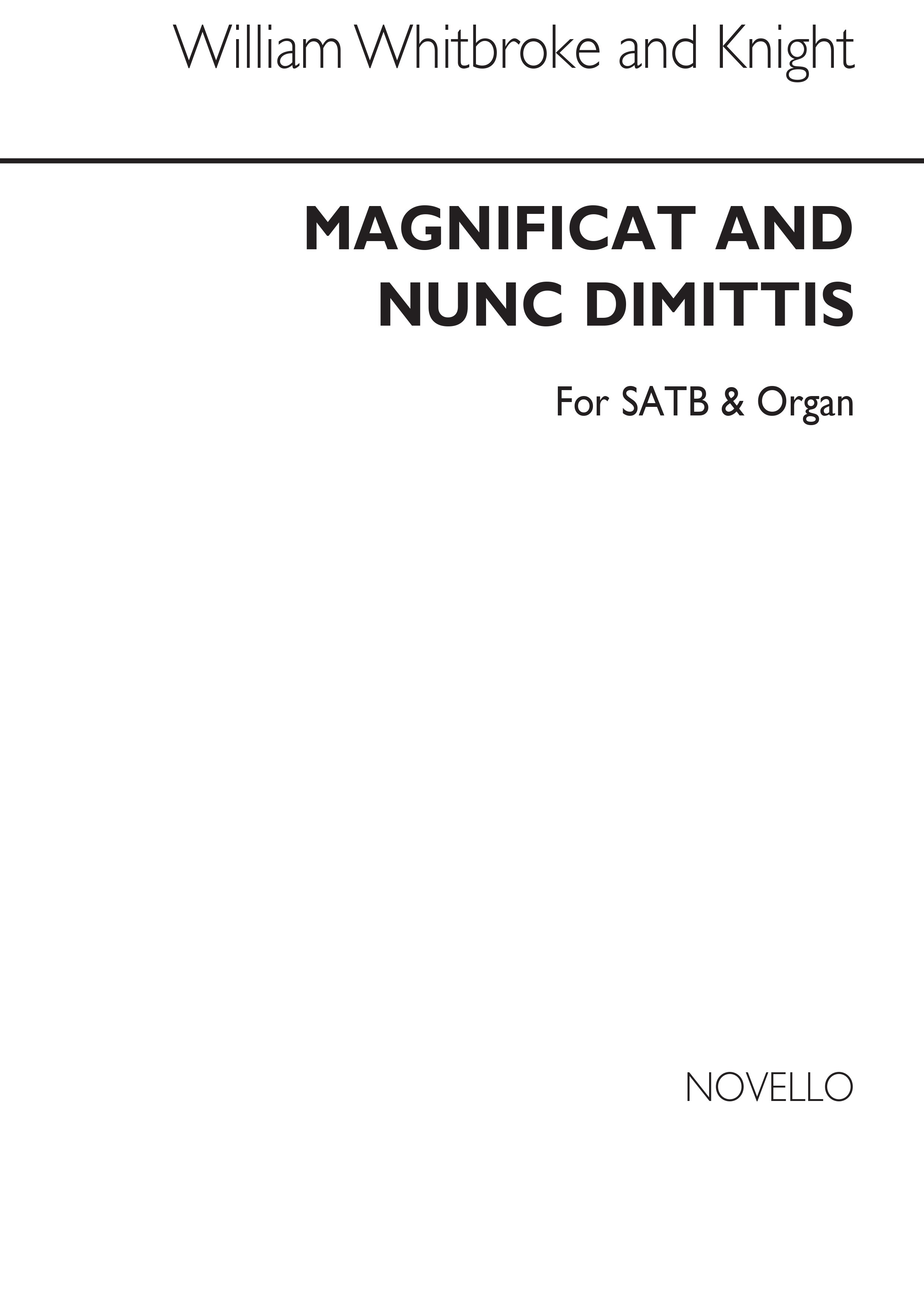 Whitbroke, W Magnificat And Nunc Dimittis Faux Bourdon Satb/Organ