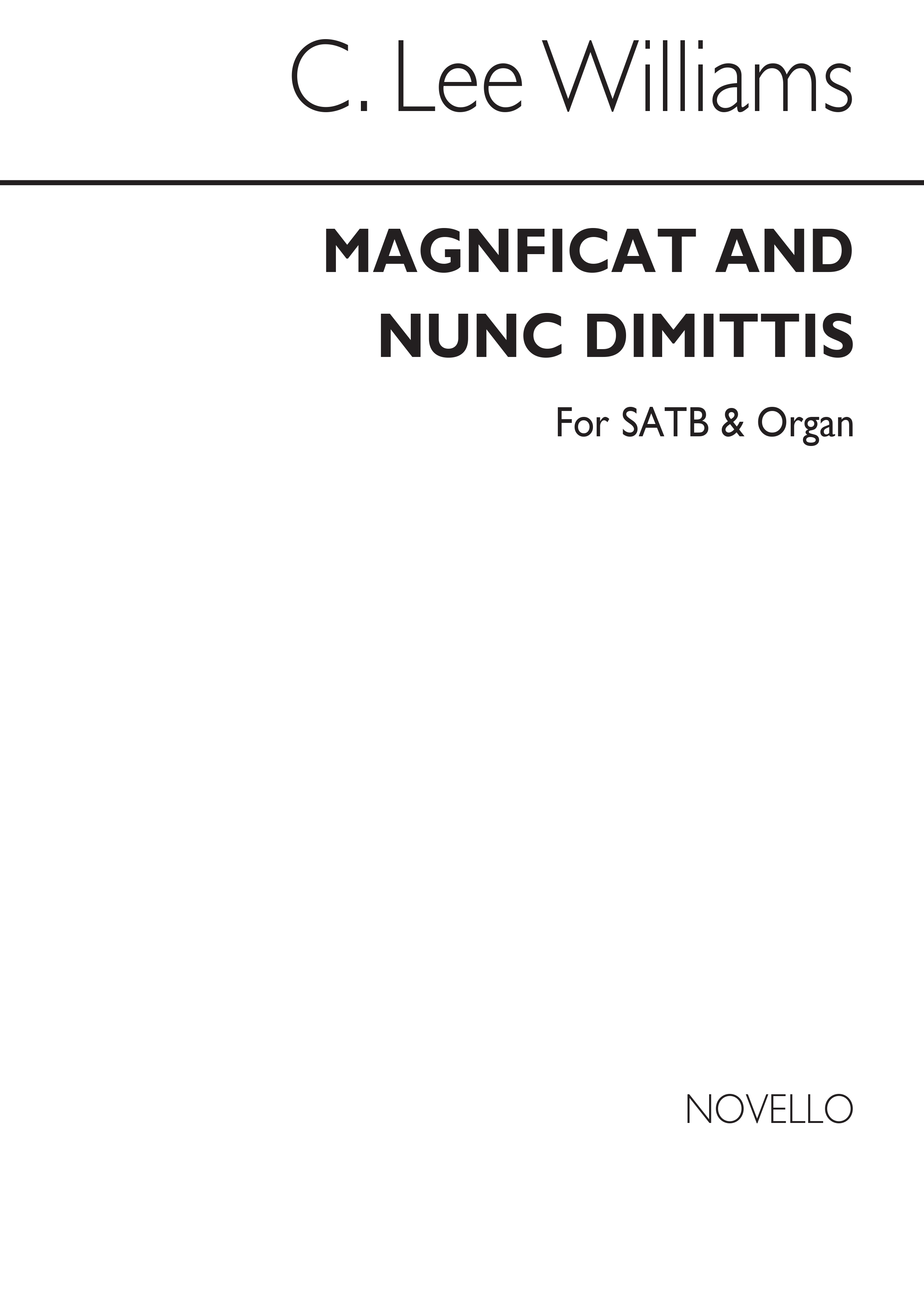 Lee Williams Magnificat And Nunc Dimittis In D Satb/Organ