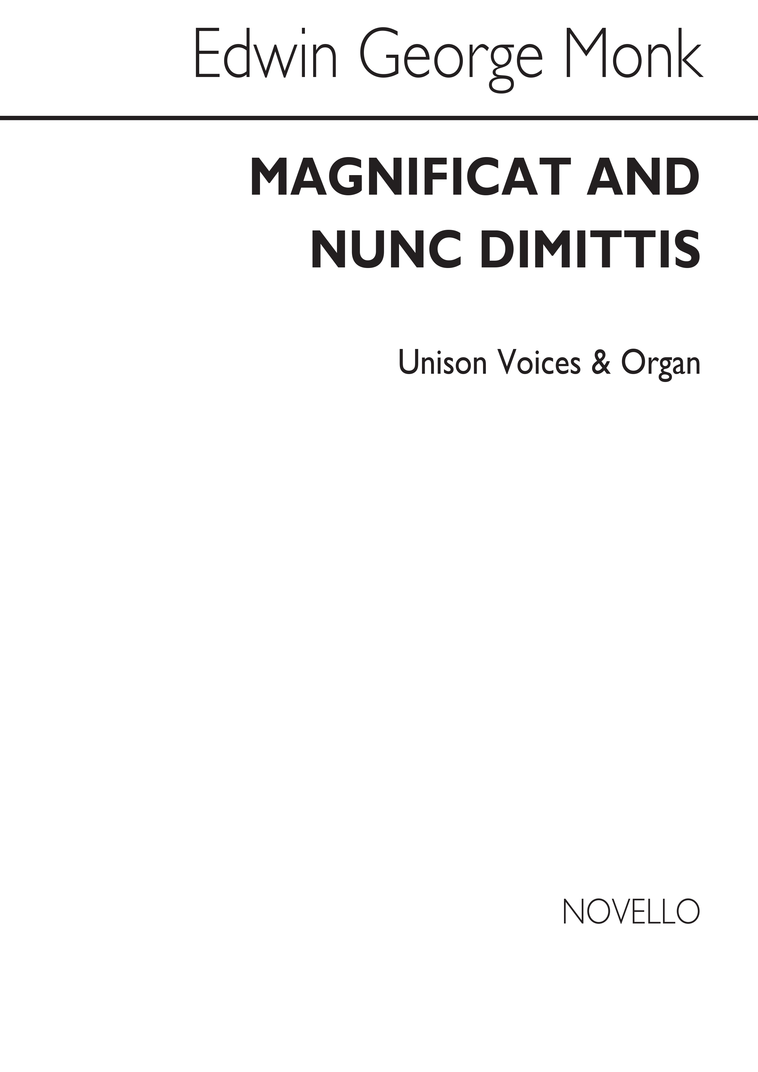 Edwin George Monk: Magnificat And Nunc Dimittis In A Unison/Organ