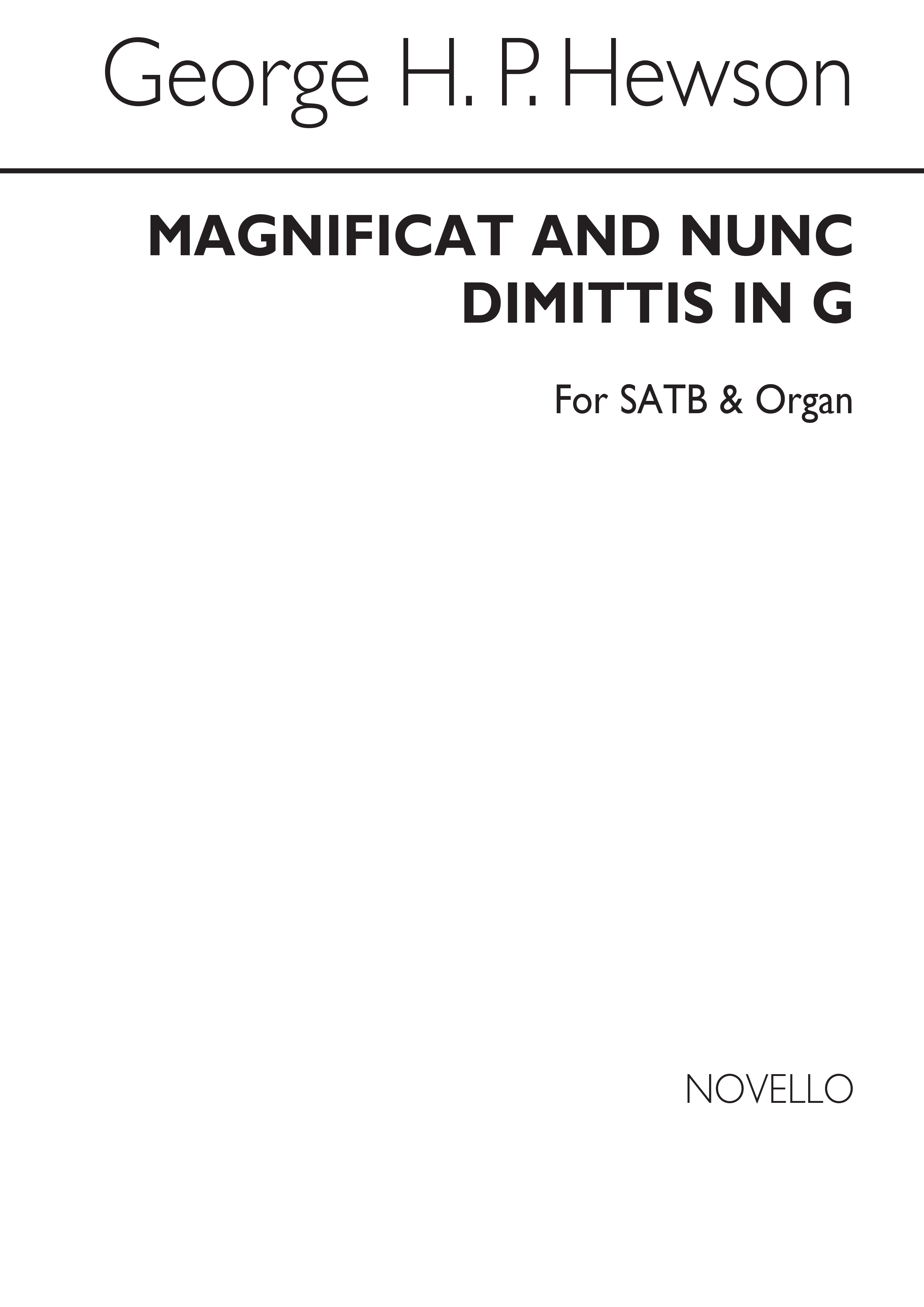 George H.P. Hewson: Magnificat And Nunc Dimittis In G Satb/Organ