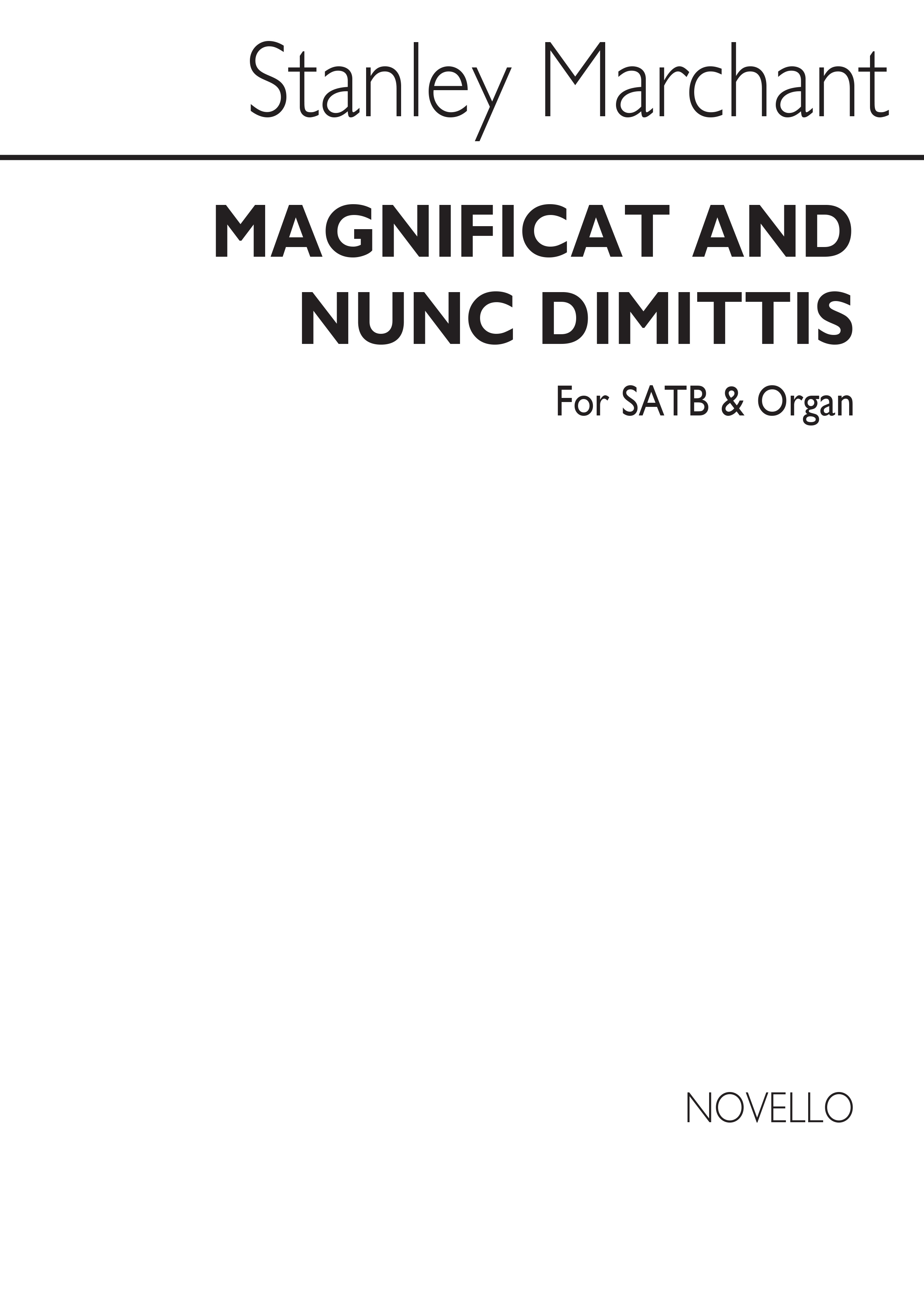 Stanley Marchant: Magnificat And Nunc Dimittis In D Minor Satb/Organ