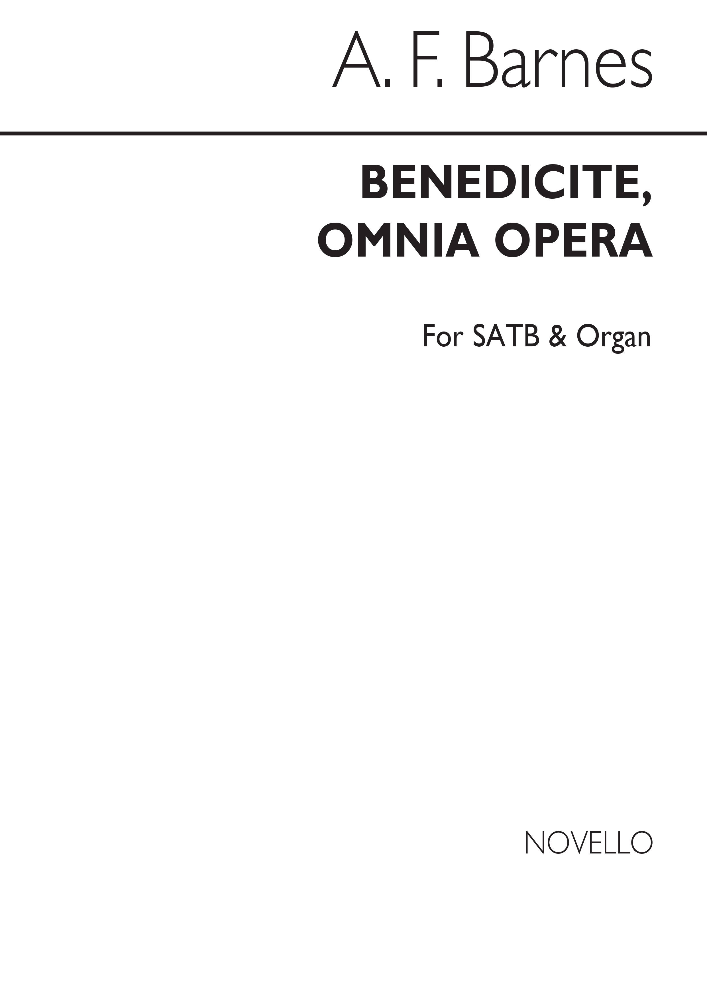 Barnes Benedicite Omnia Opera Satb