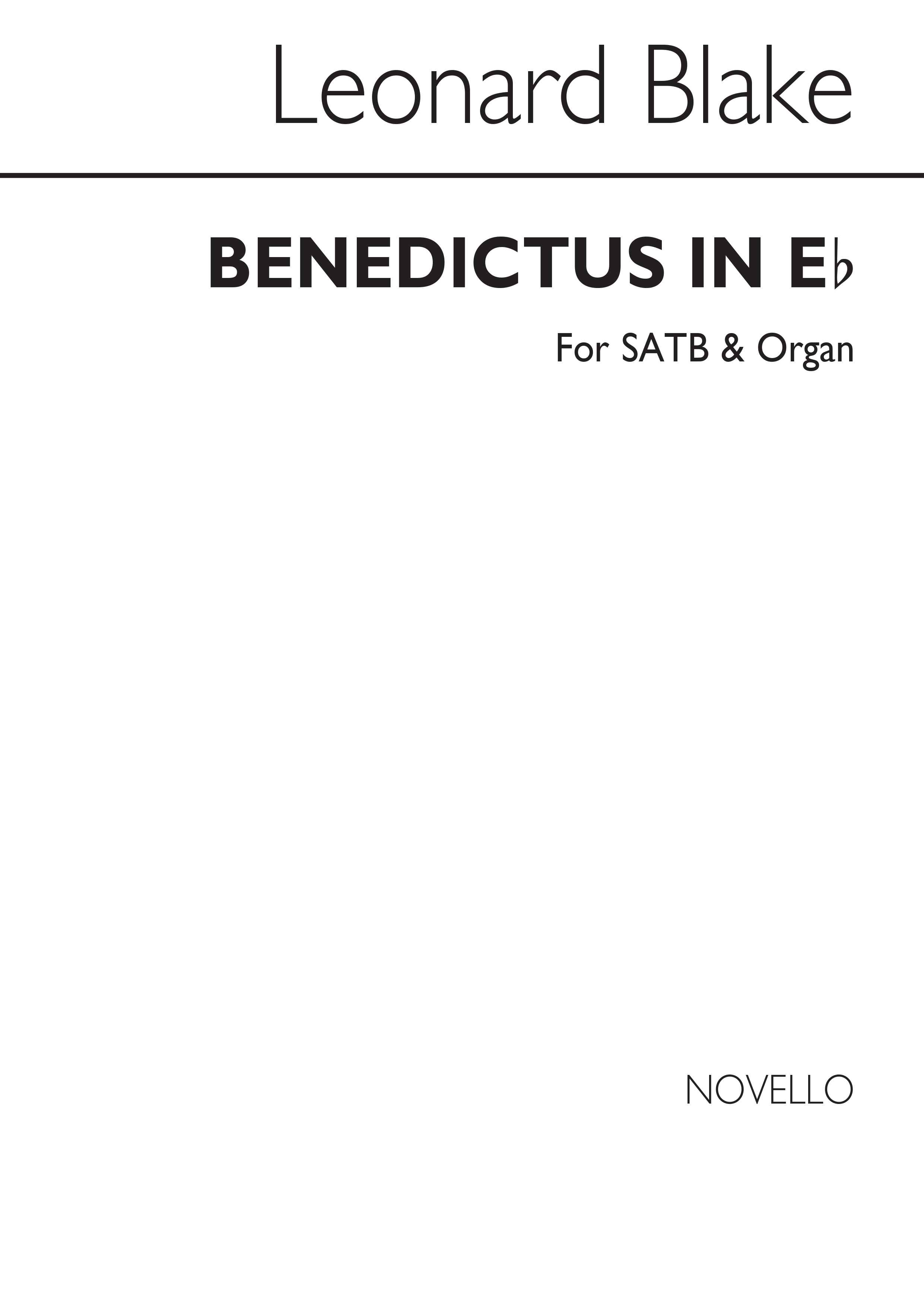 Leonard Blake: Benedictus In E Flat Satb/Organ