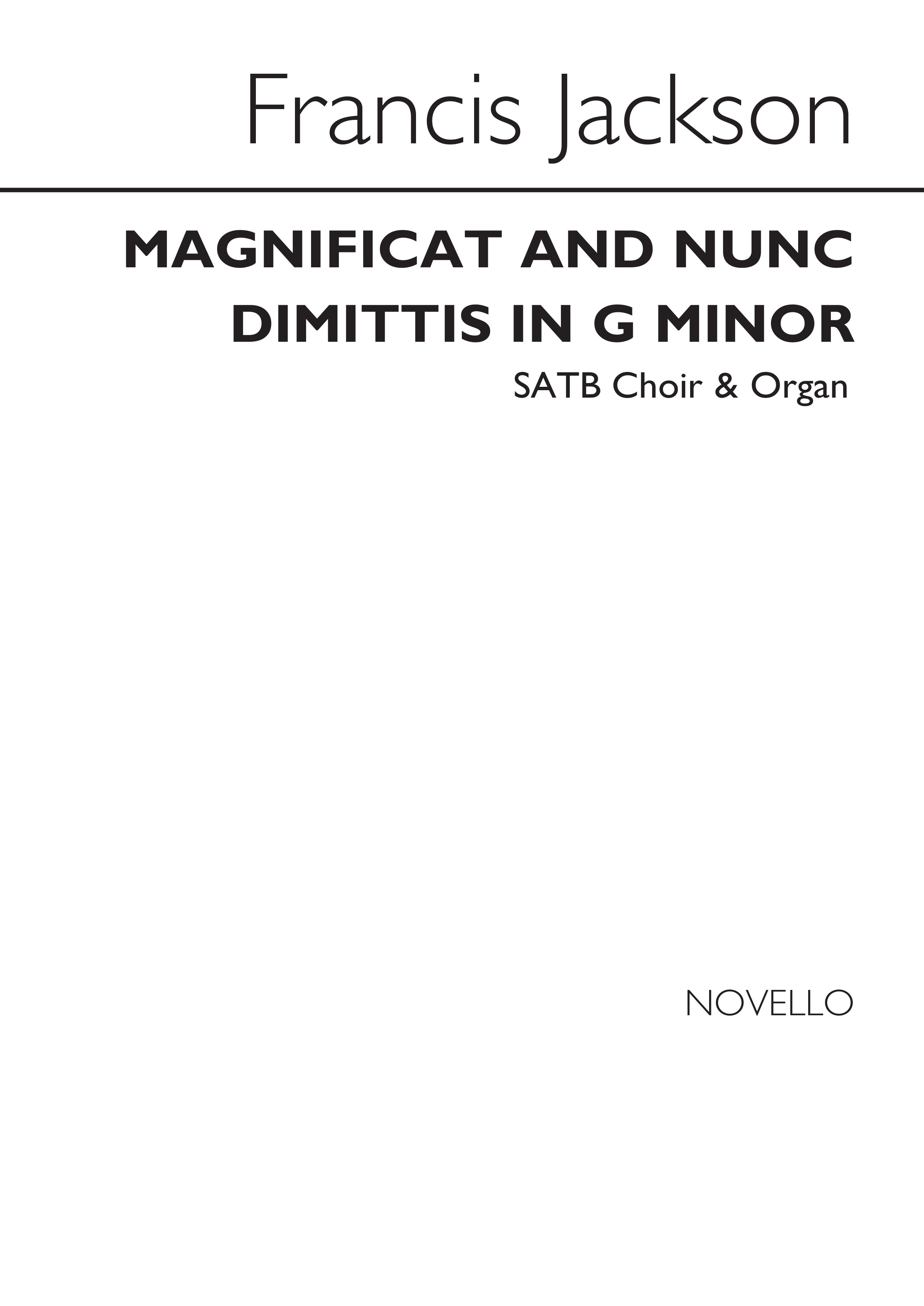 Jackson: Magnificat And Nunc Dimittis In G Minor