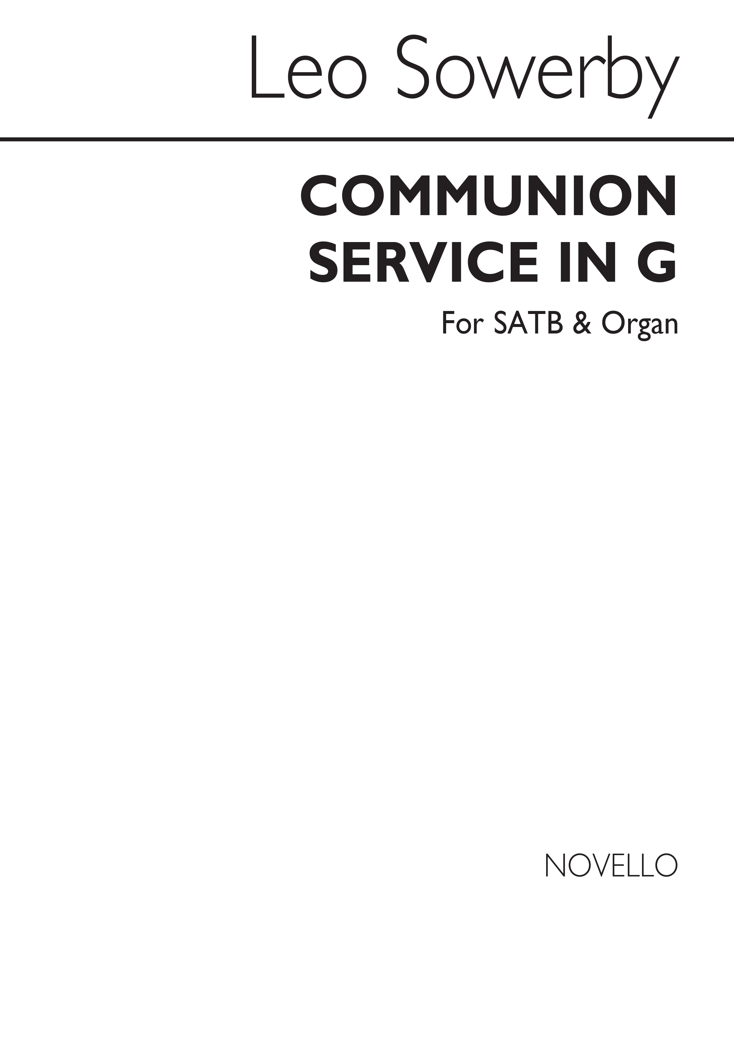 Sowerby, L Communion Service In G Satb/Organ