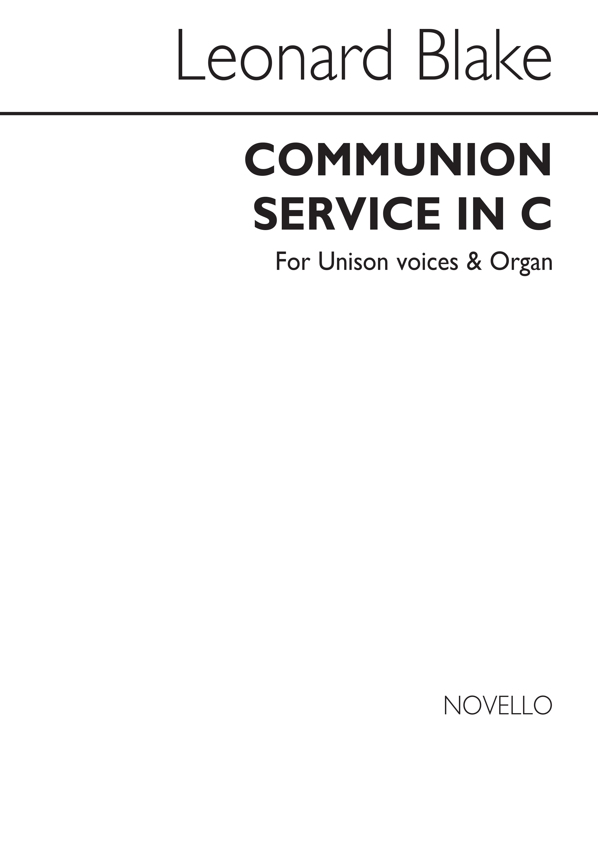 Leonard Blake: Communion Service In C Unison/Organ Latin And English