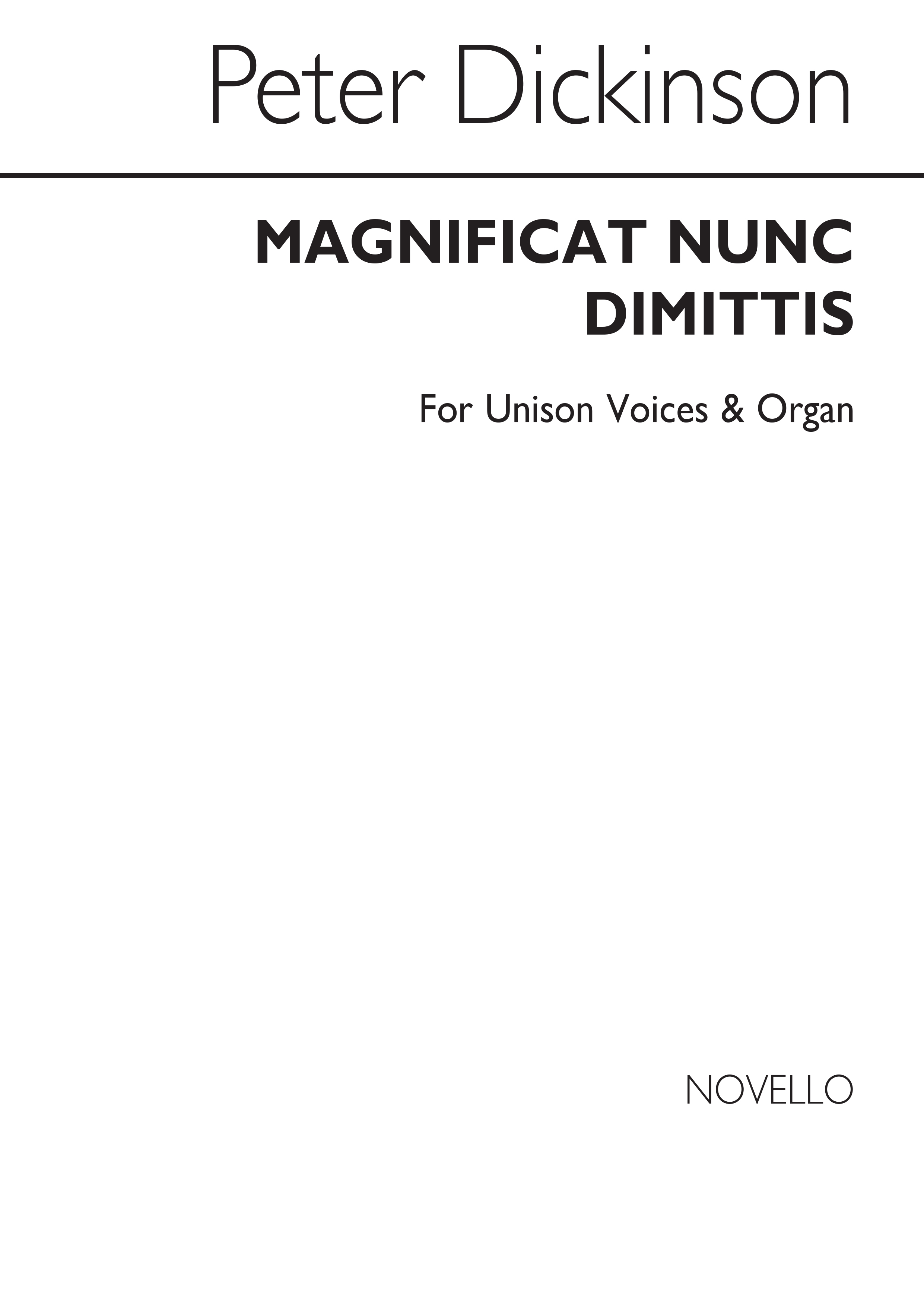 Dickinson: Magnificat And Nunc Dimittis for Unison Chorus and Organ