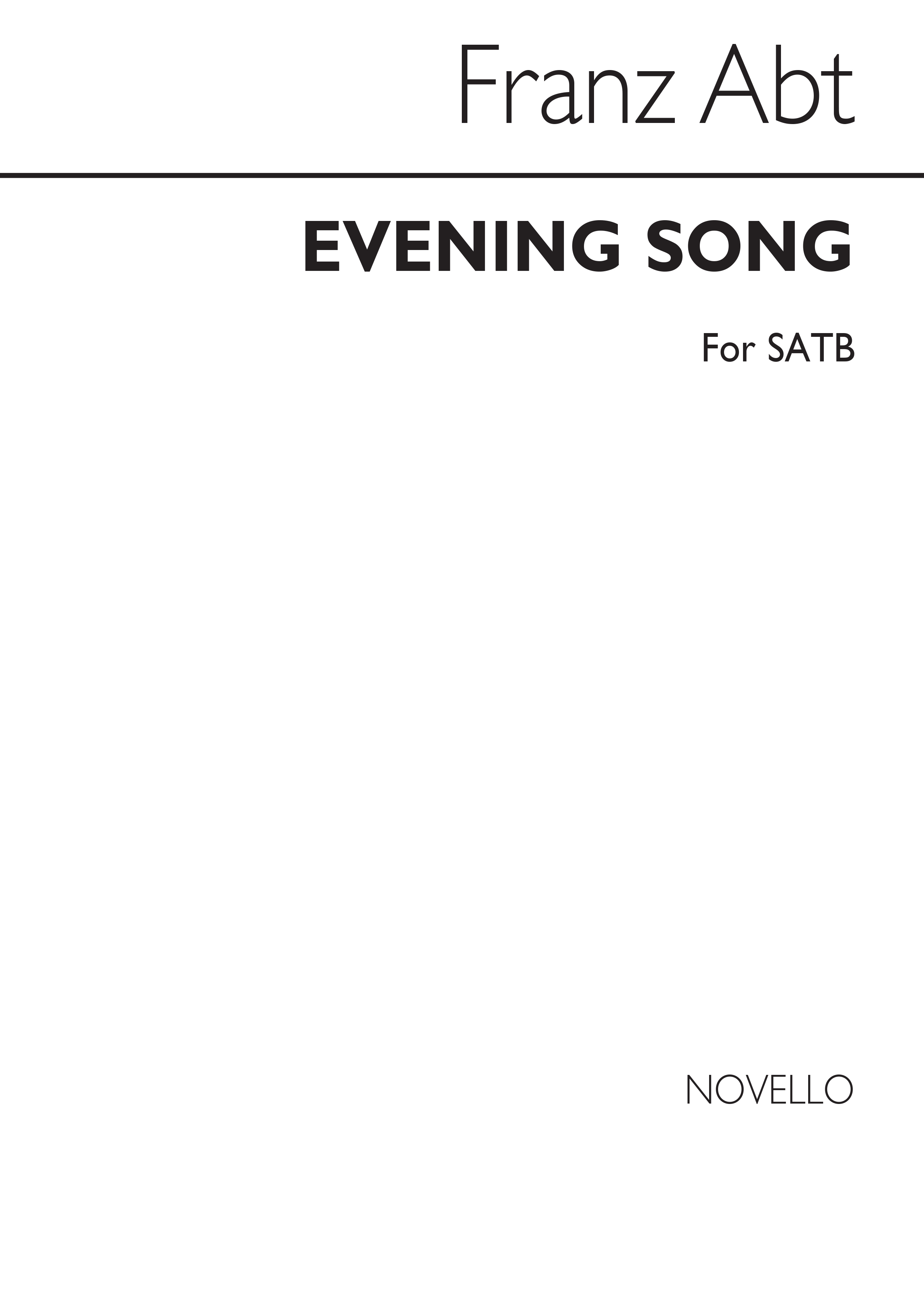 Franz Abt: Evening Song Satb