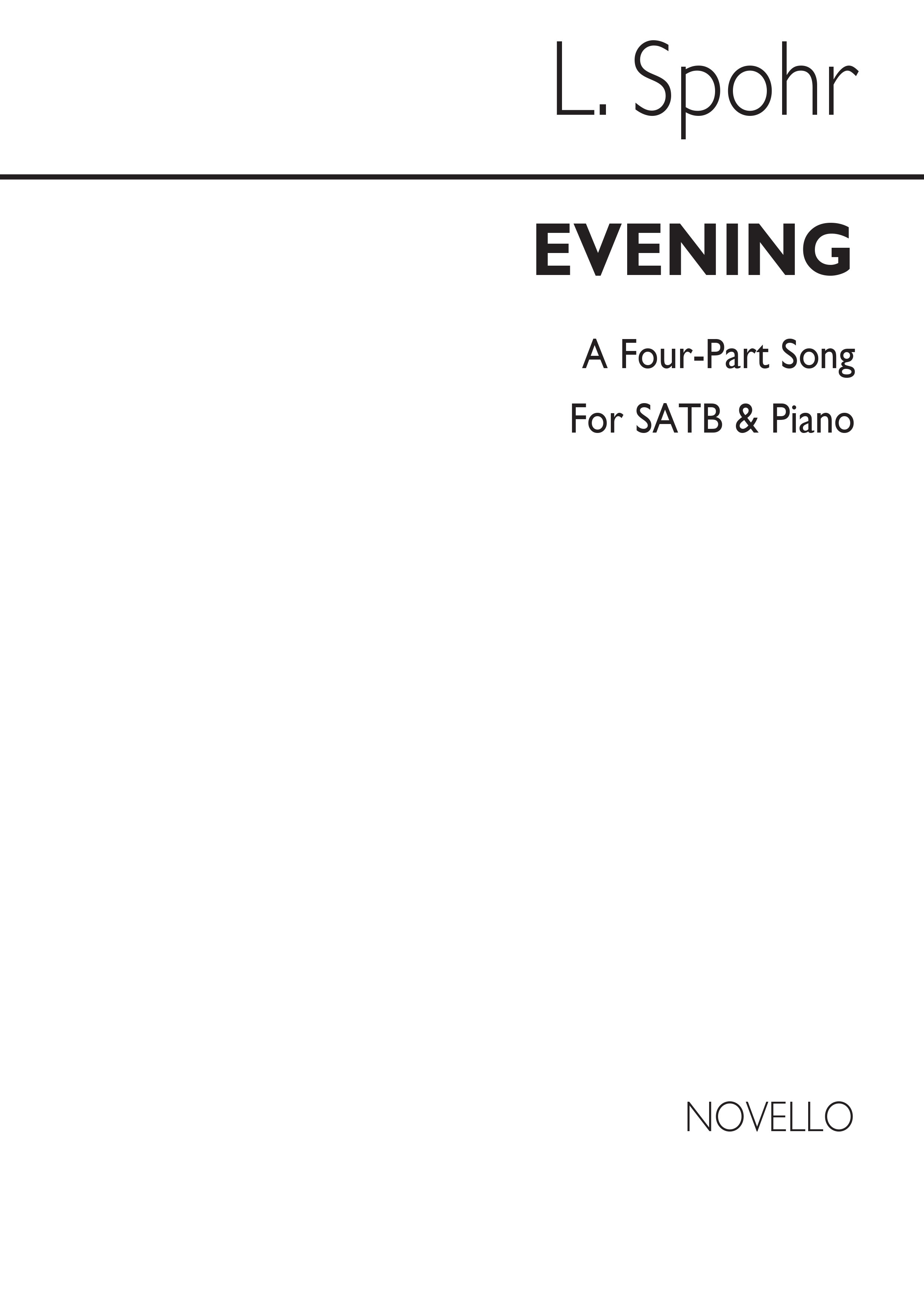 Spohr, L Evening Op 120 No 2 Satb/Piano