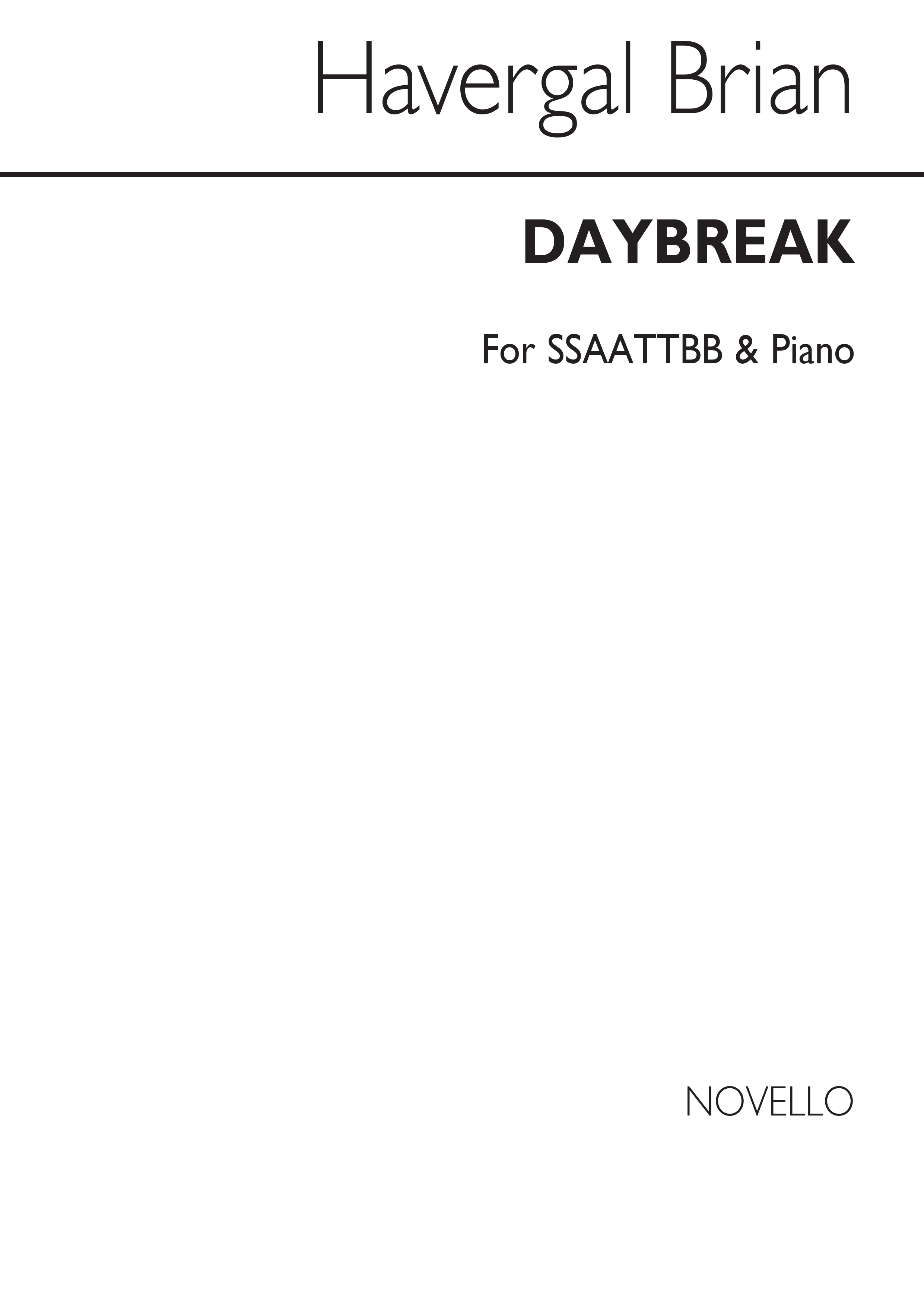 Brian, H Daybreak Ssaattbb/Piano