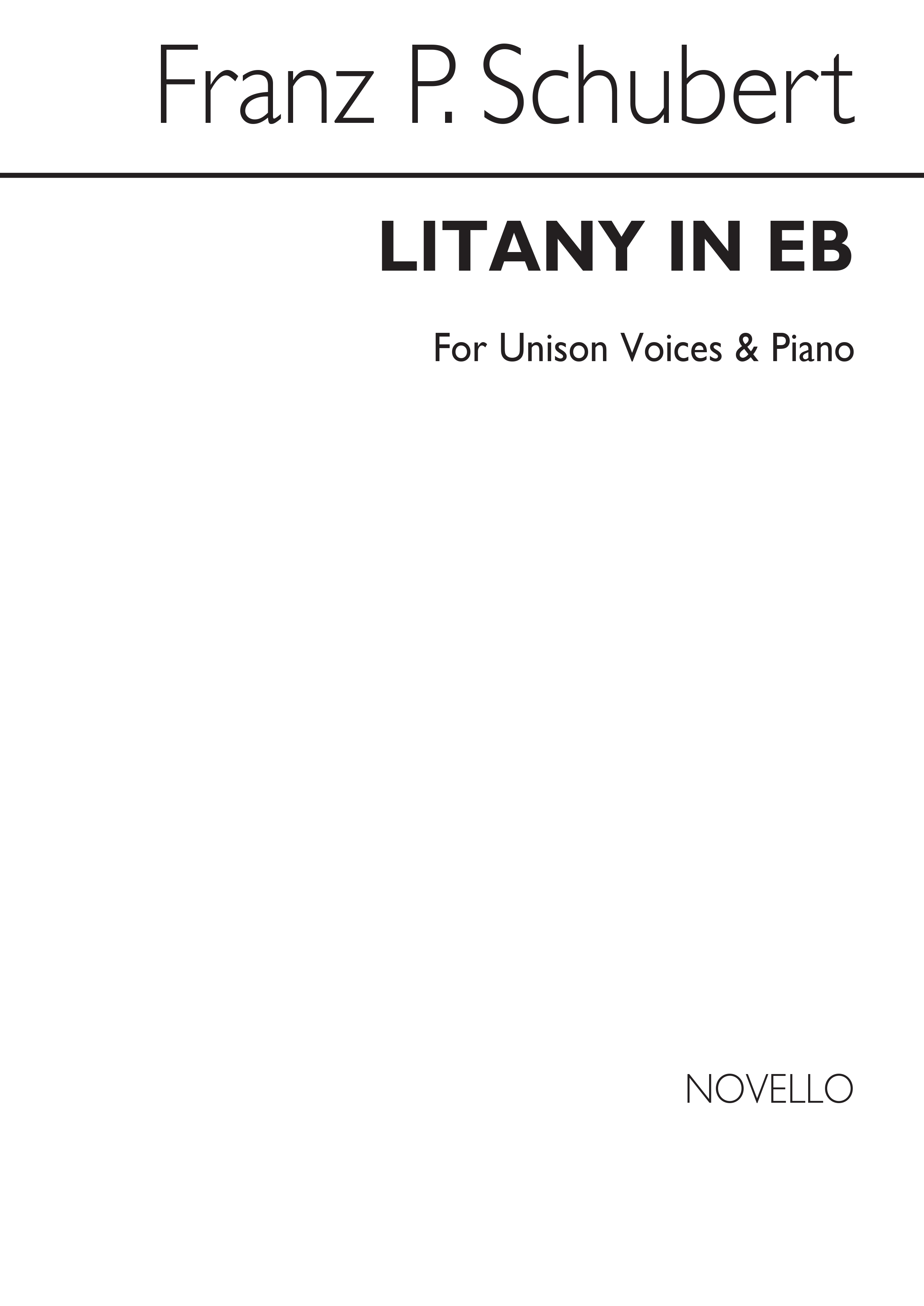 Franz Schubert: Litany (English Words) Unison/Piano