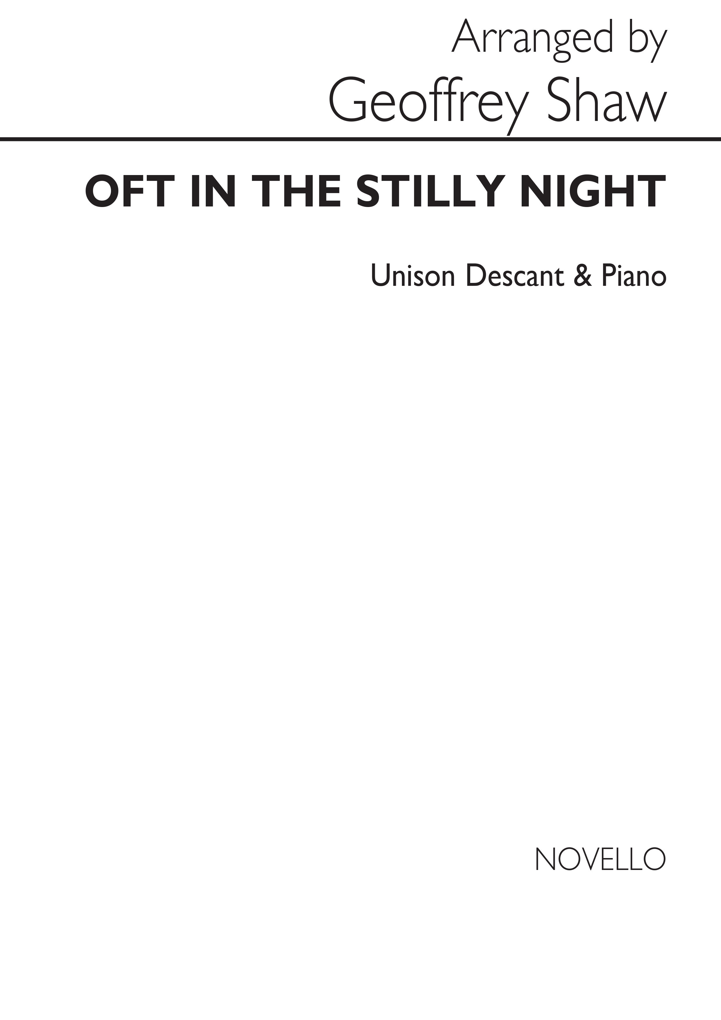 Shaw, G Oft In The Stilly Night Unison/Descant/Piano