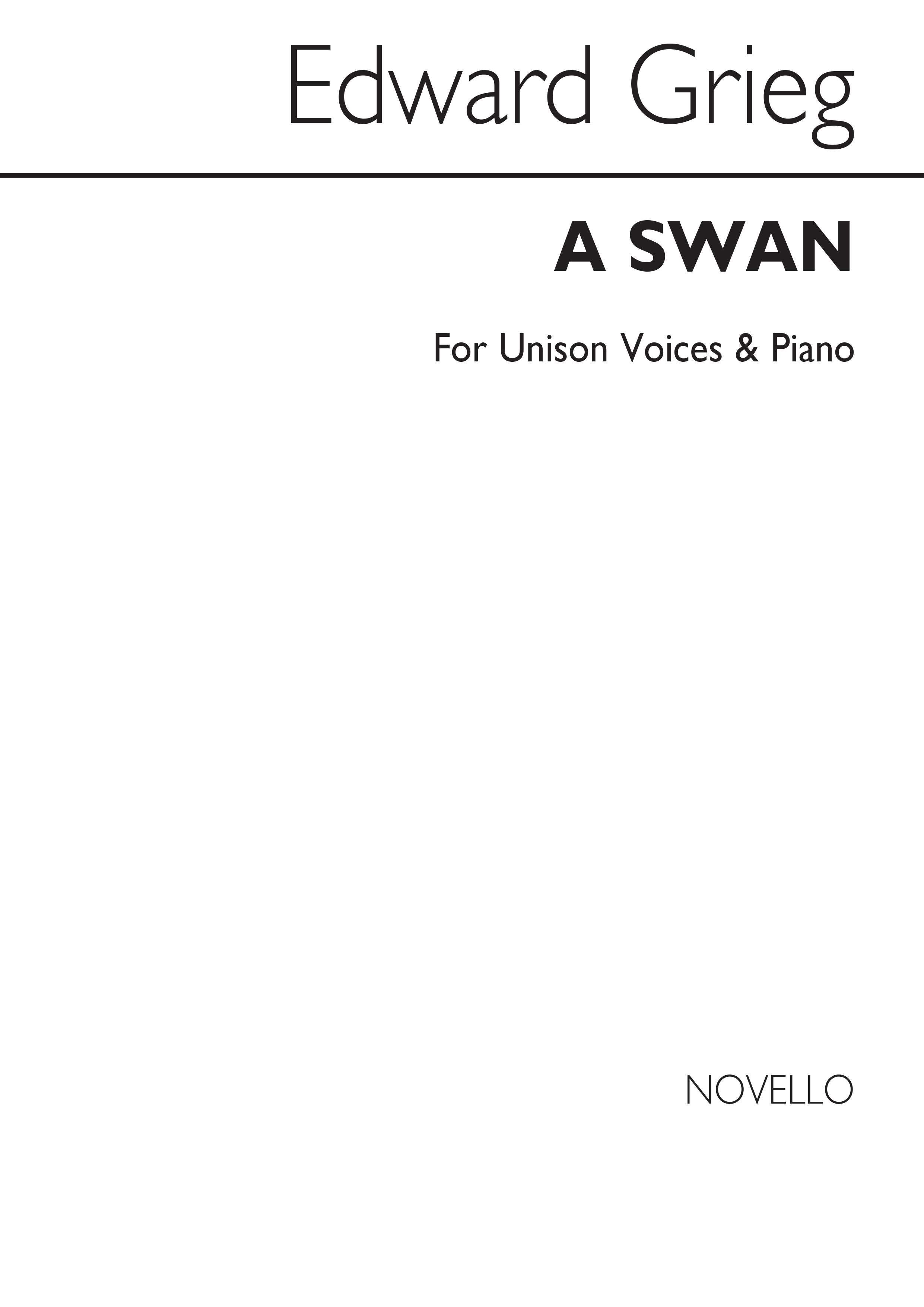 Grieg, E A Swan Unison/Piano