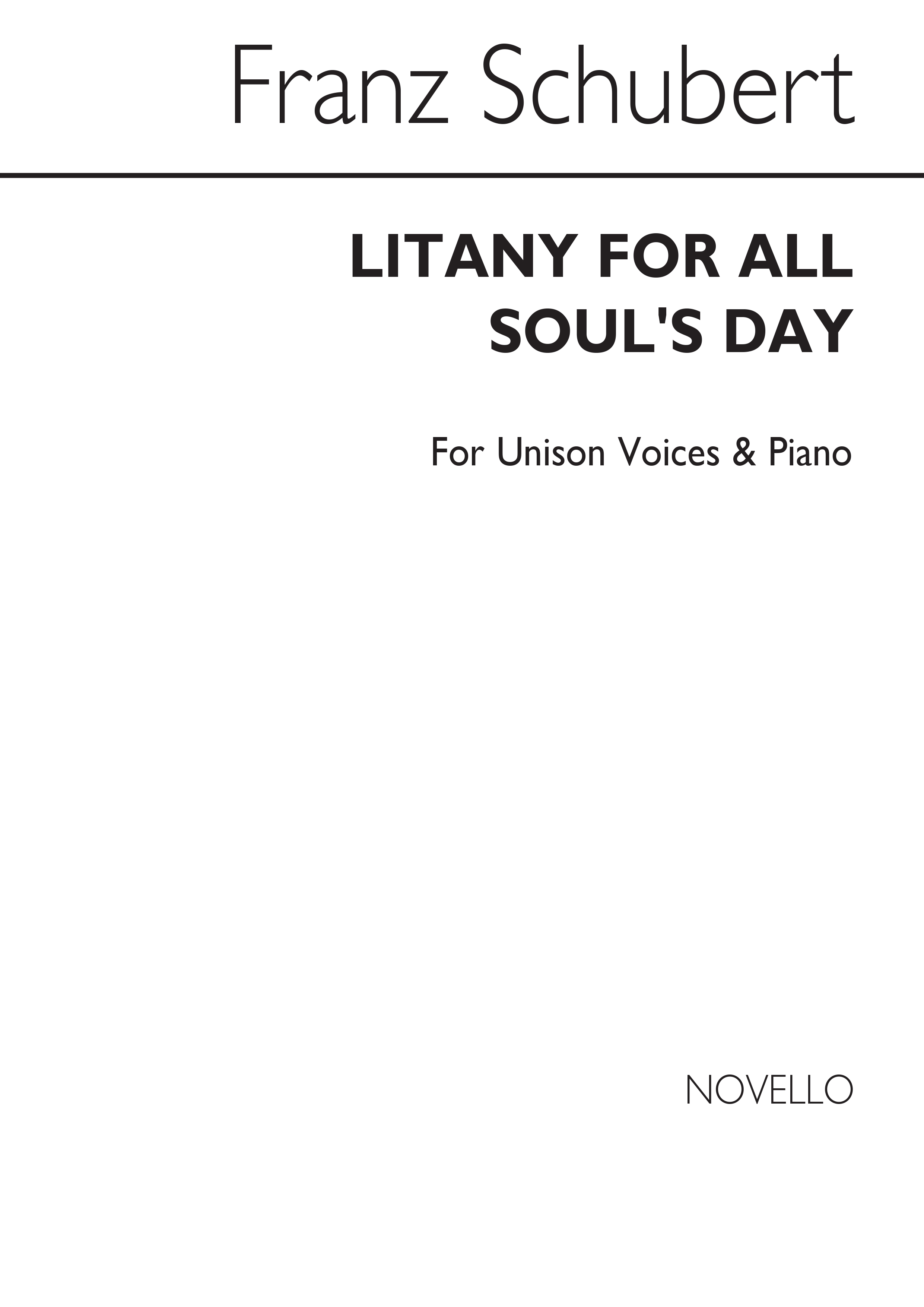 Franz Schubert: Litany (English/German) Unison/Piano