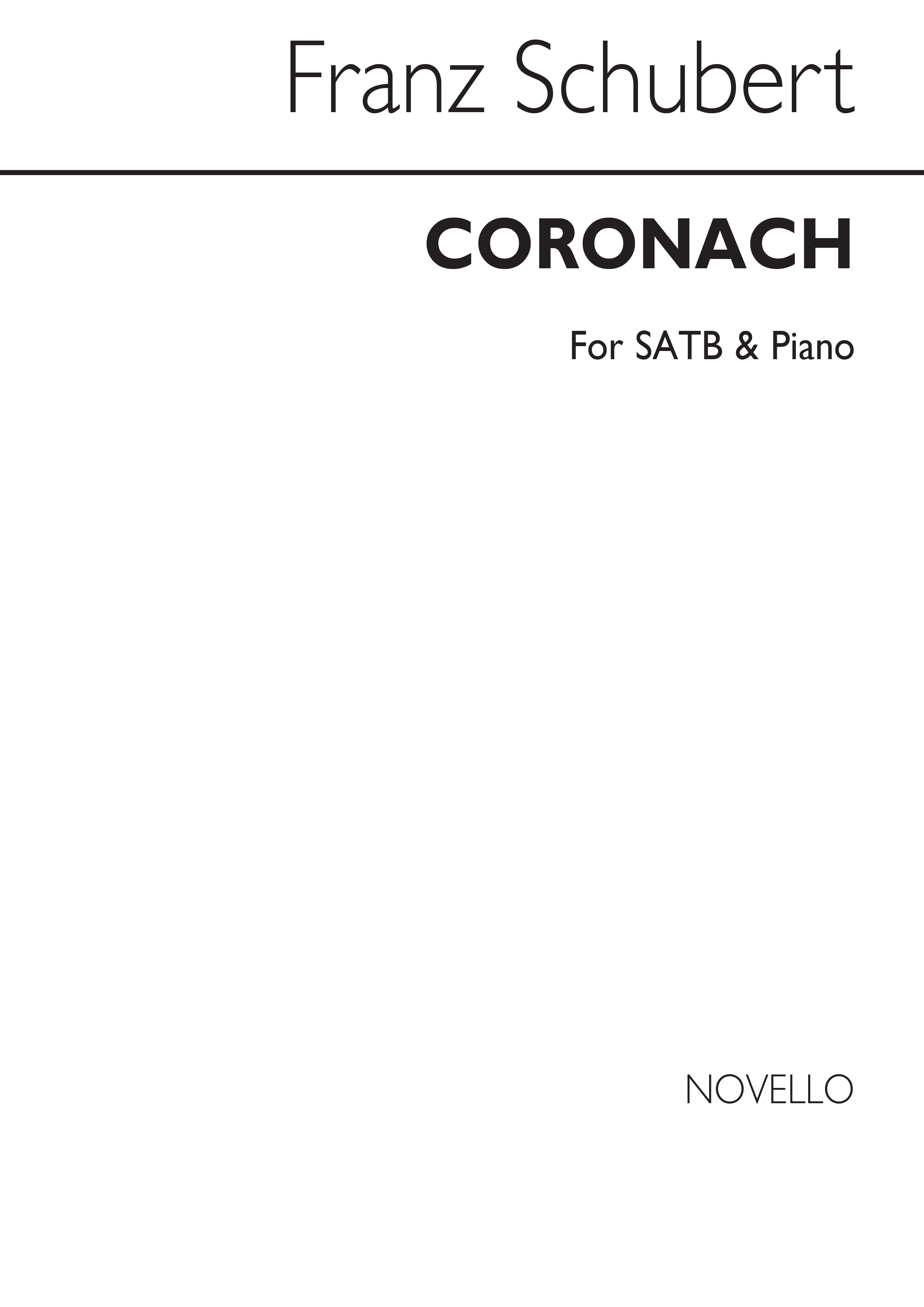 Schubert, F Coronach Ssa And Piano