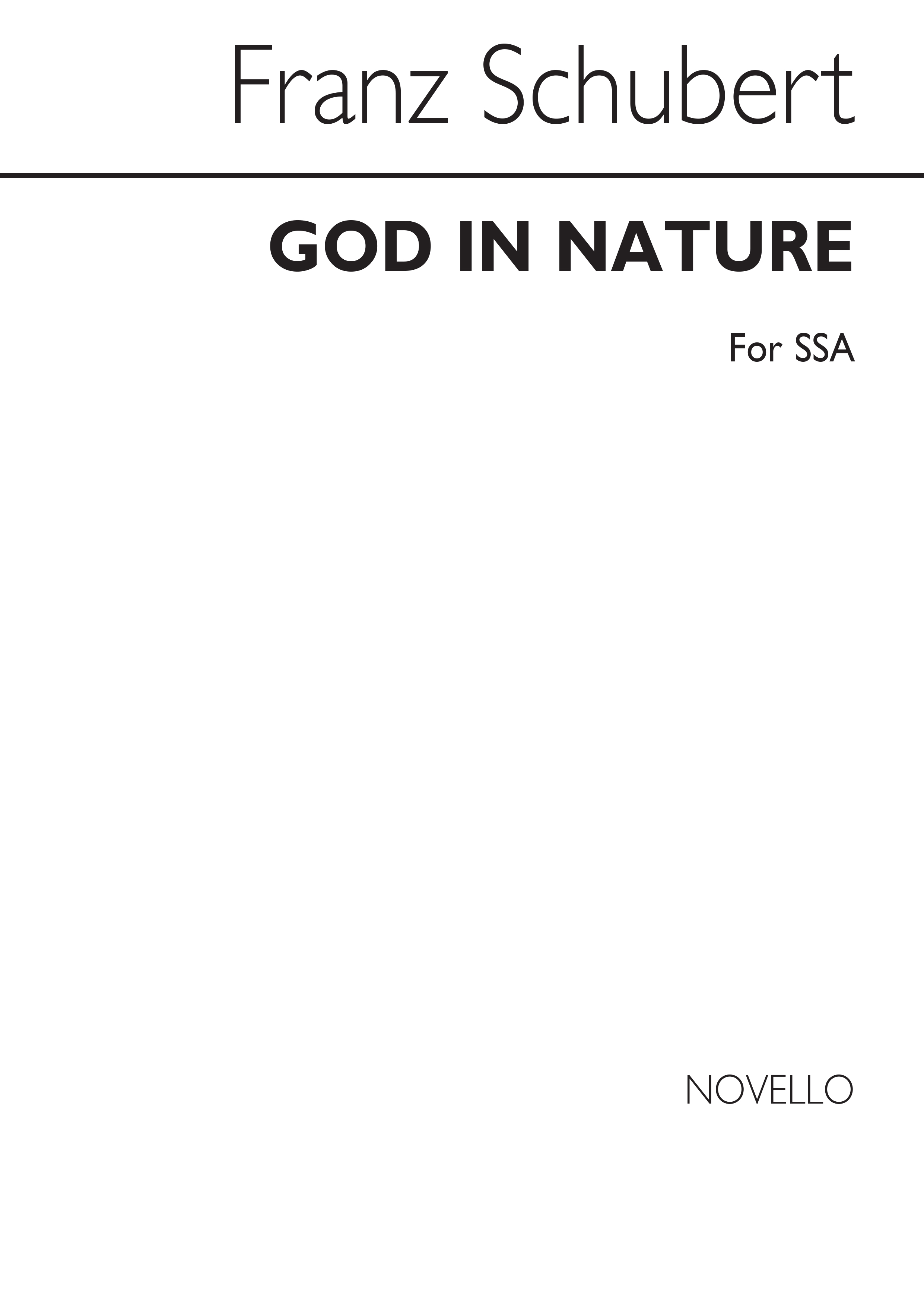 Schubert God In Nature Ssa