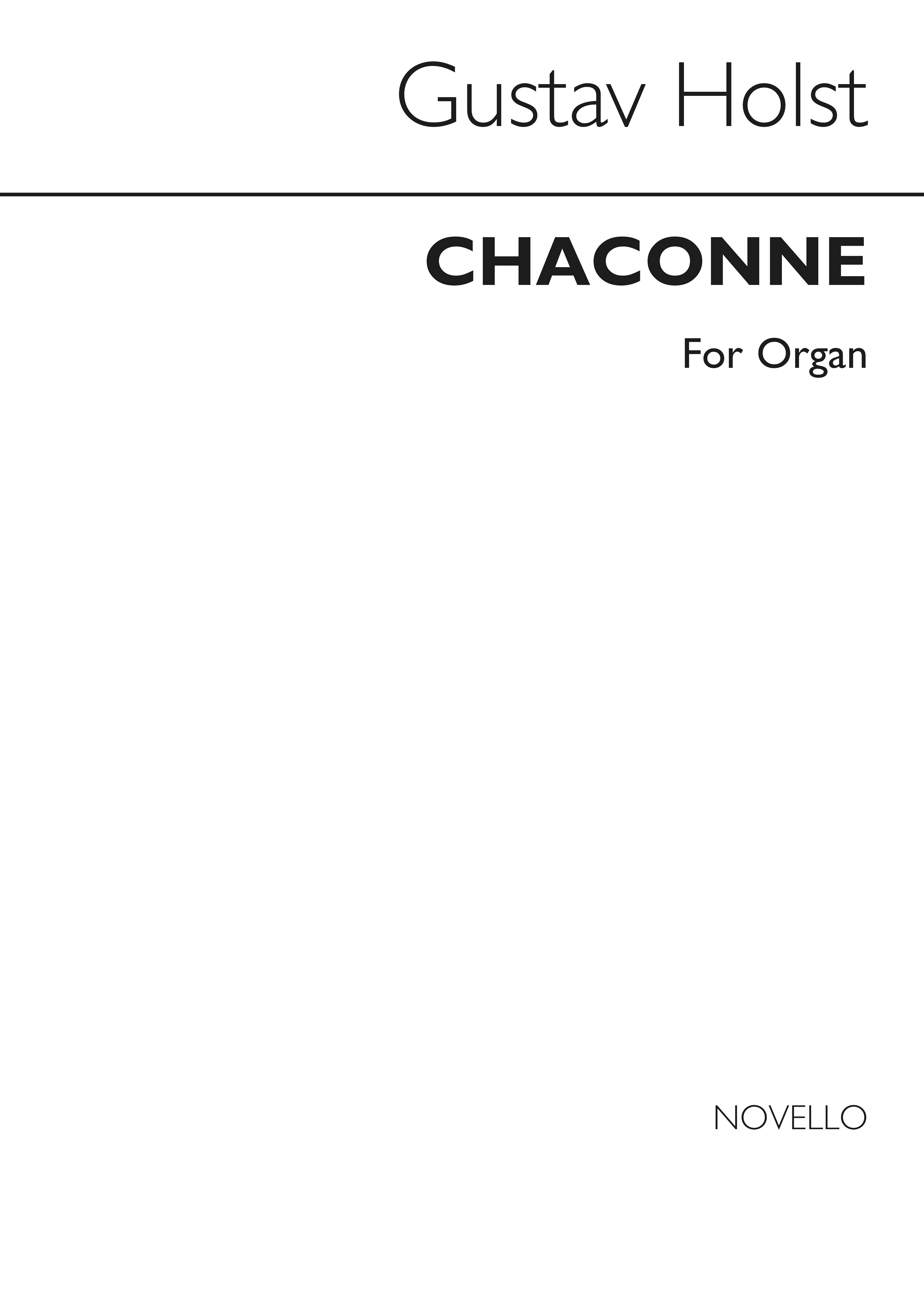 Gustav Holst: Chaconne For Organ (Henry Ley)