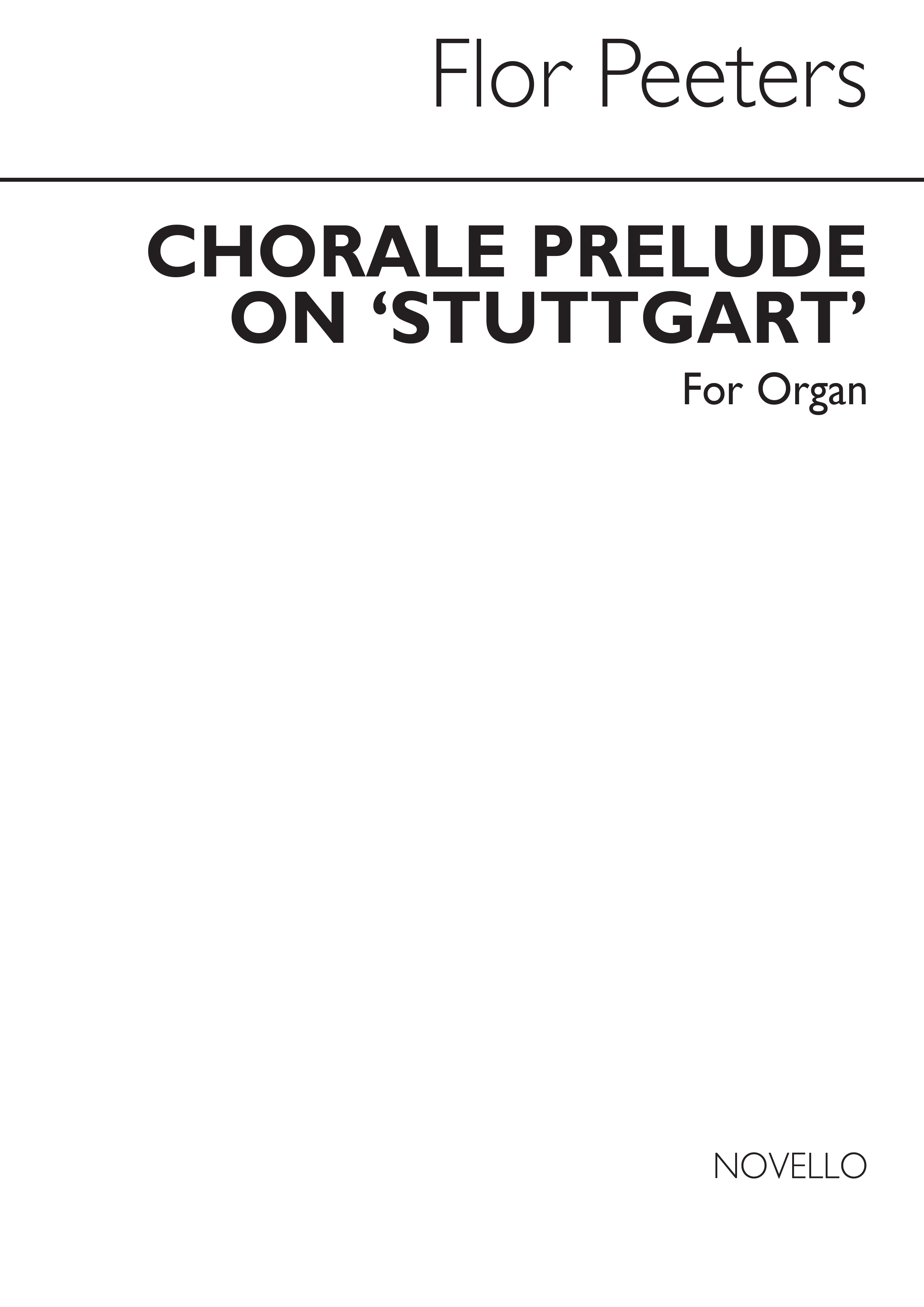 Flor Peeters: Chorale Prelude On 'Stuttgart' Organ
