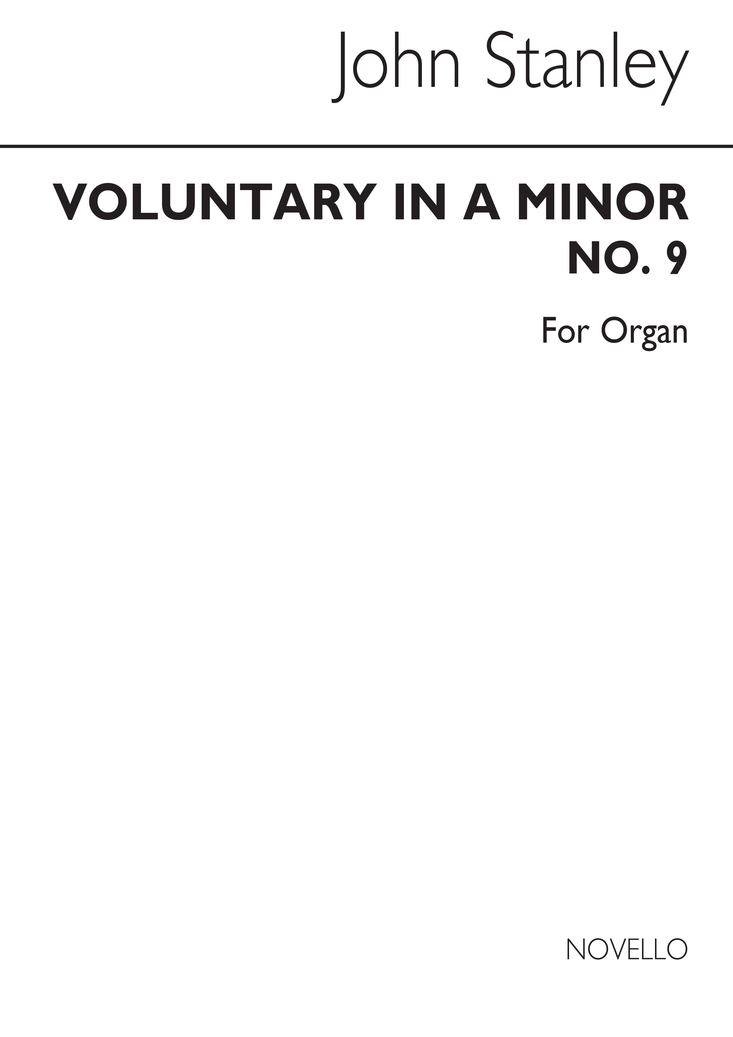 John Stanley: Voluntary In A Minor (Organ)