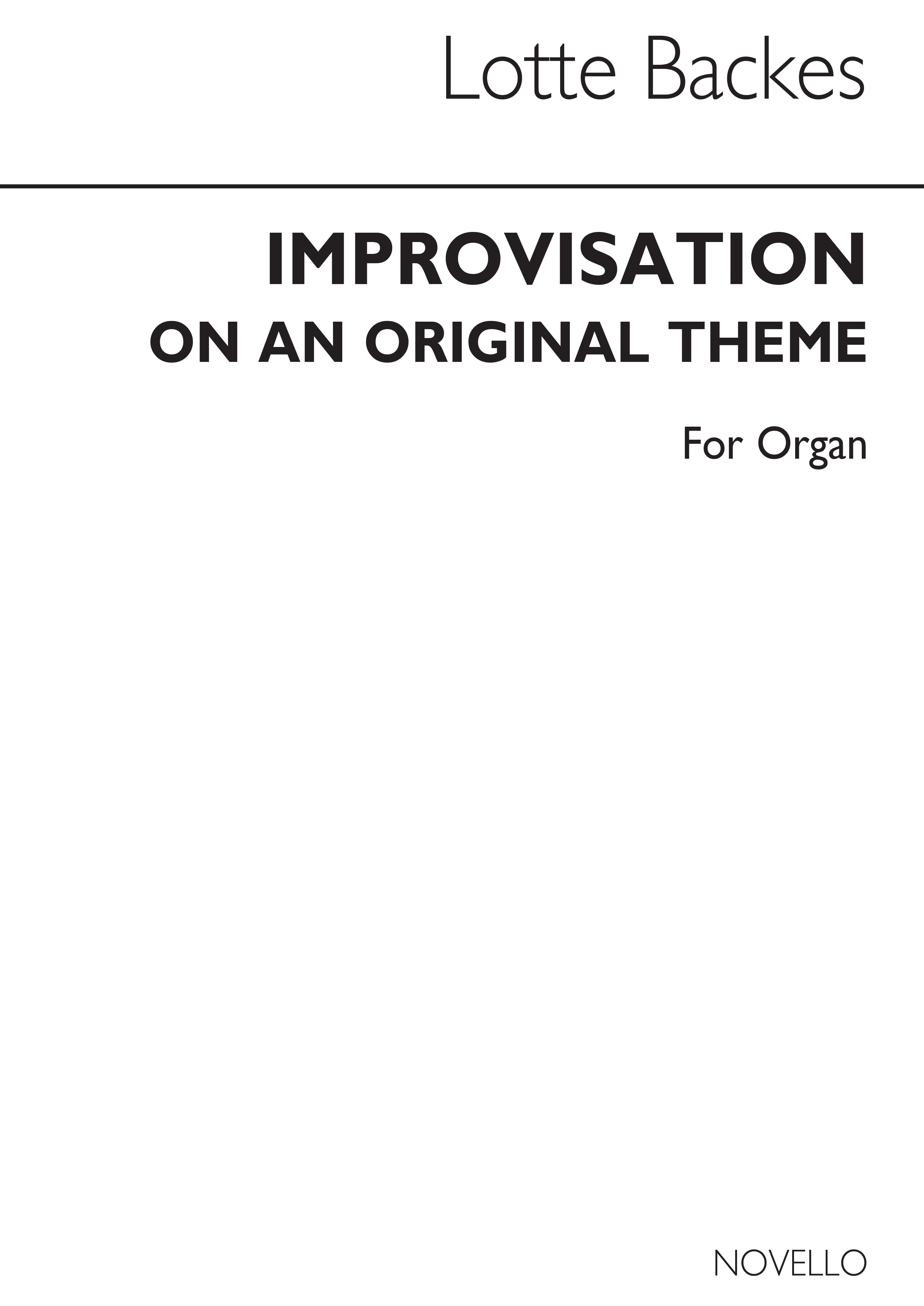 Lotte Backes: Improvisation On An Original Theme Organ