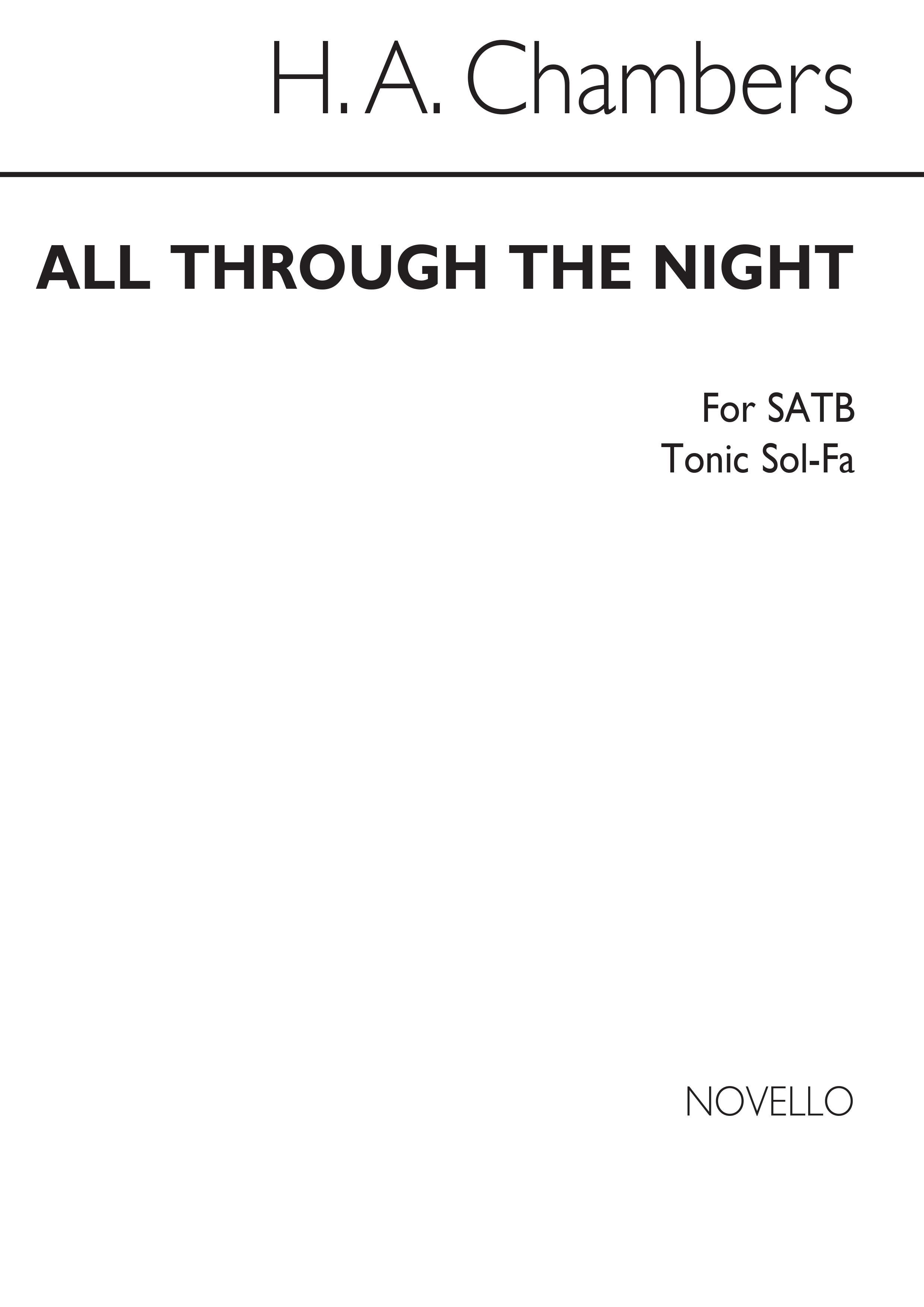 Chambers All Through The Night Satb/Tonic