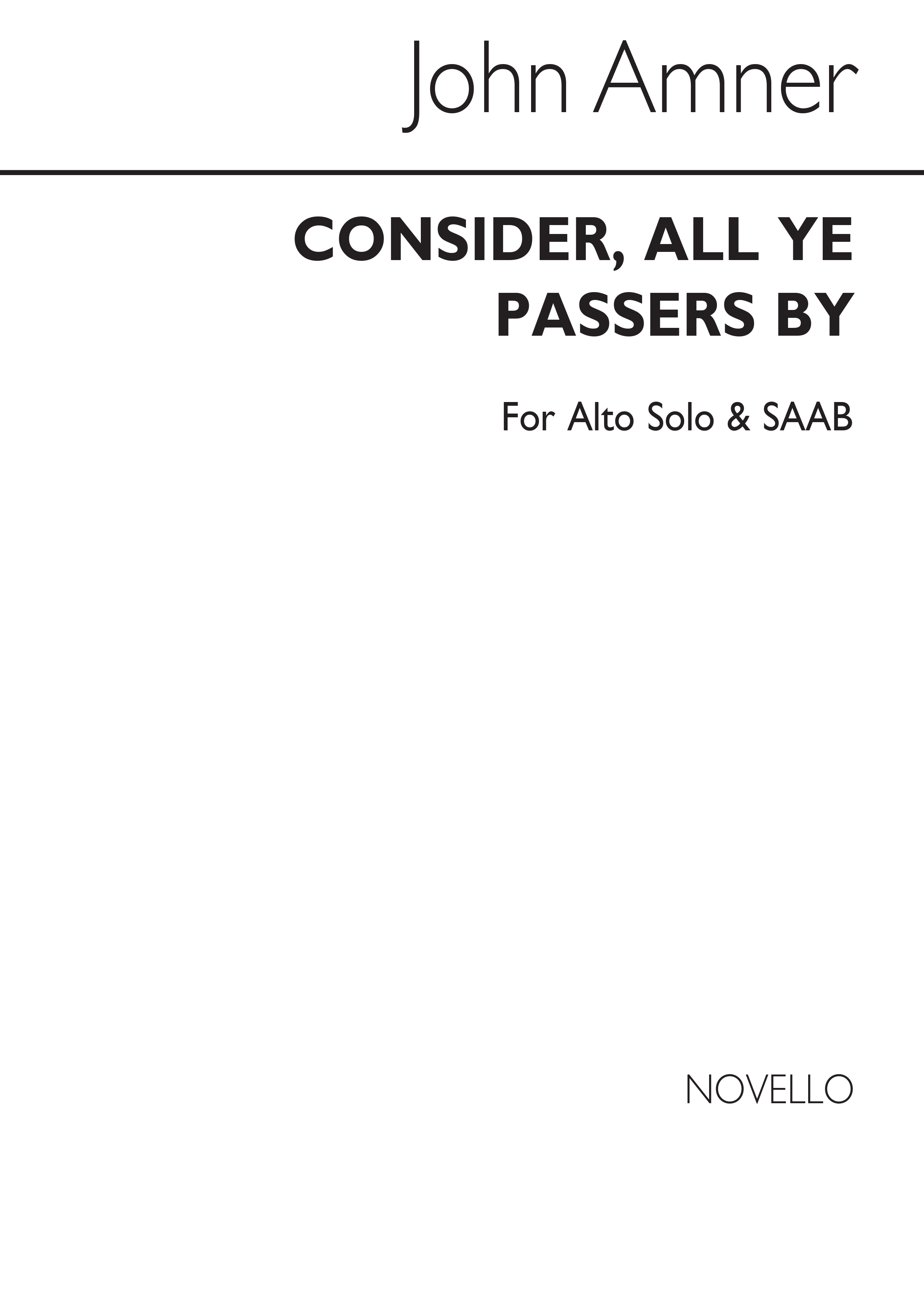 John Amner: Consider All Ye Passers By