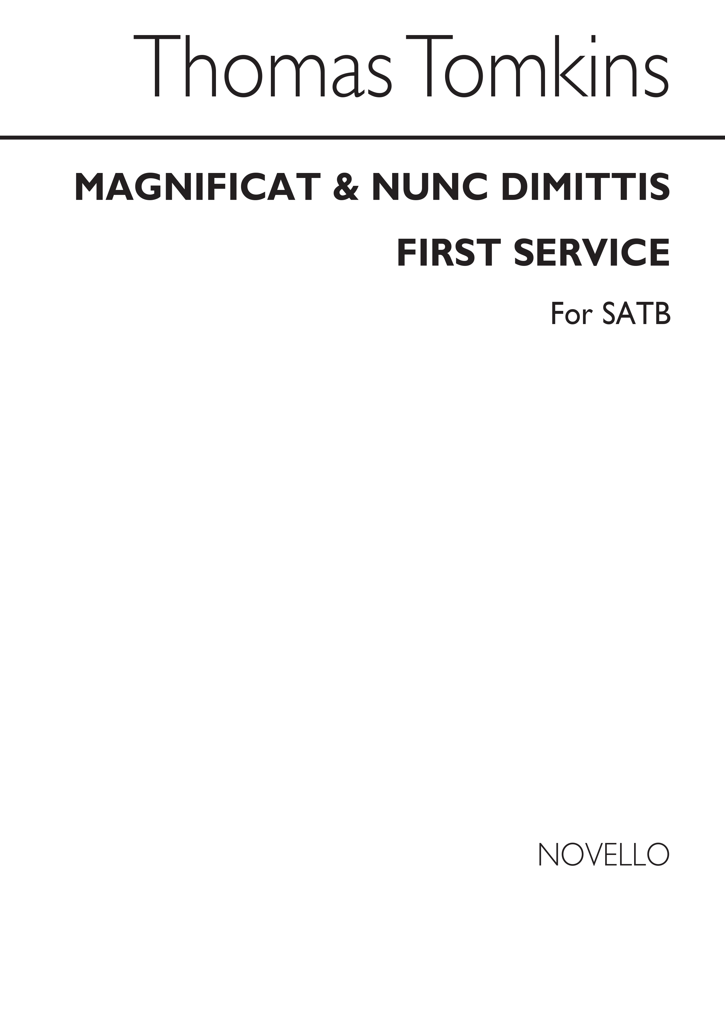 Tomkins Magnificat & Nunc Dimittis First Service Satb