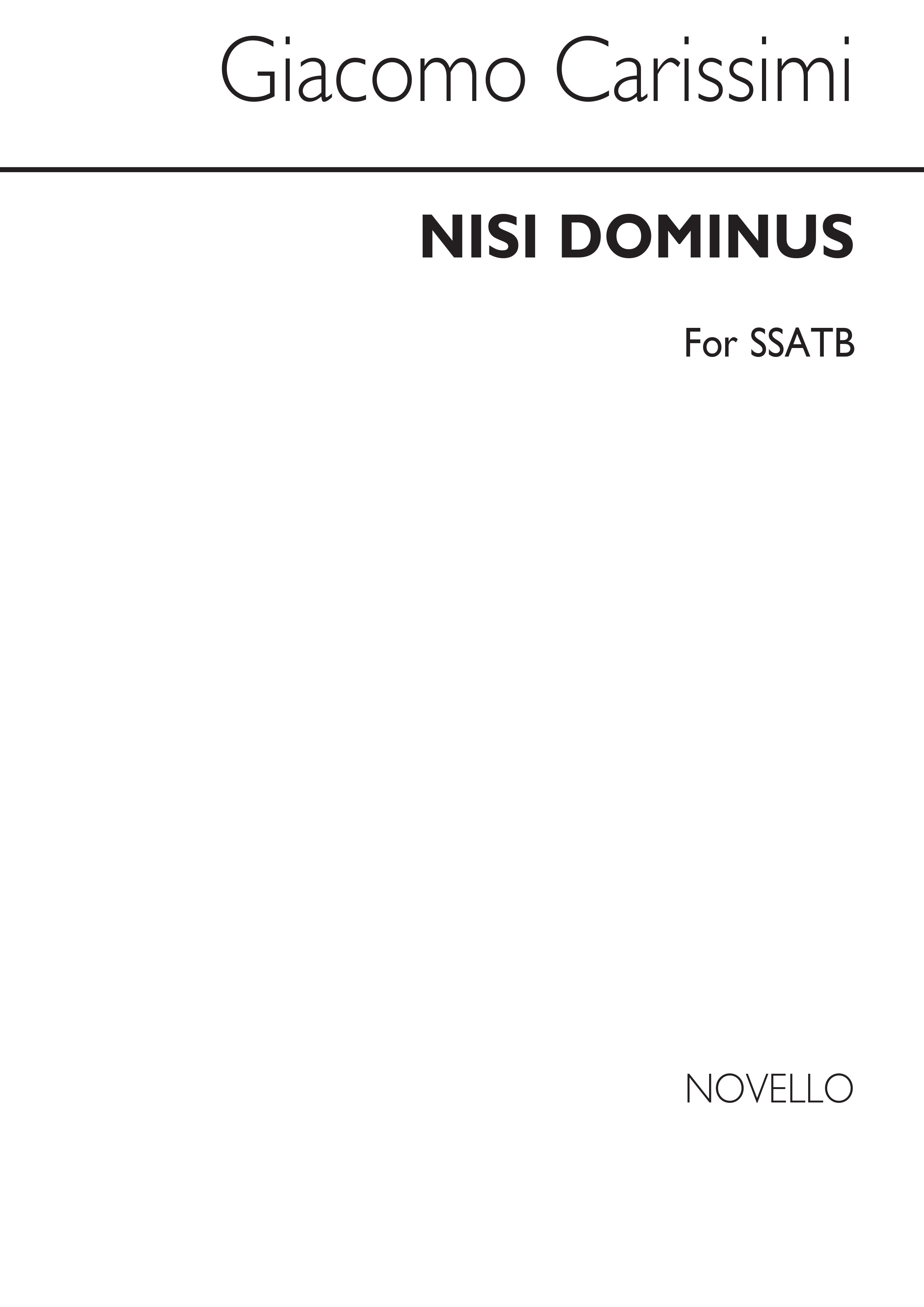 Giacomo Carissimi: Nisi Dominus (SSATB)