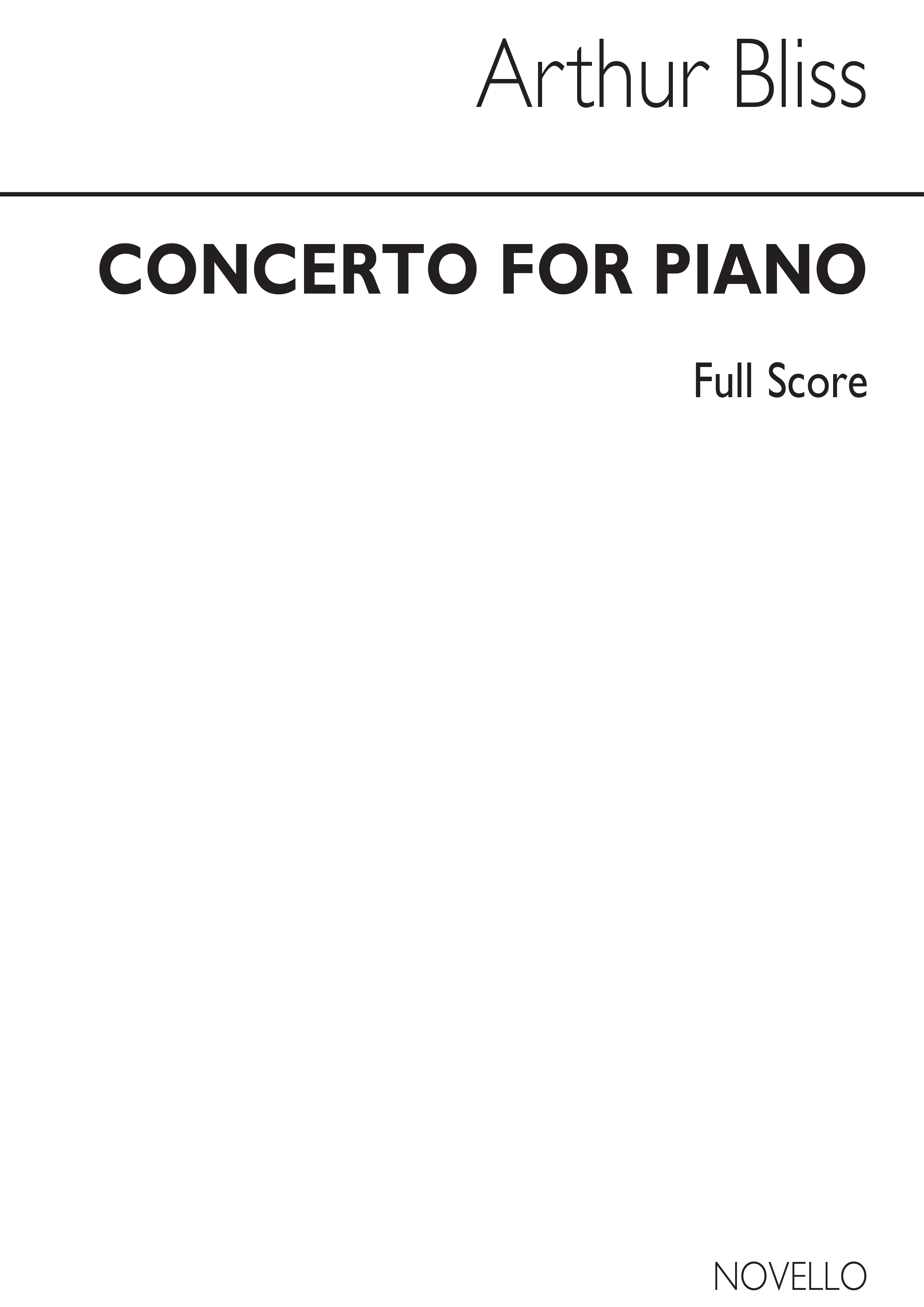 Bliss: Concerto For Piano (Miniature Score)