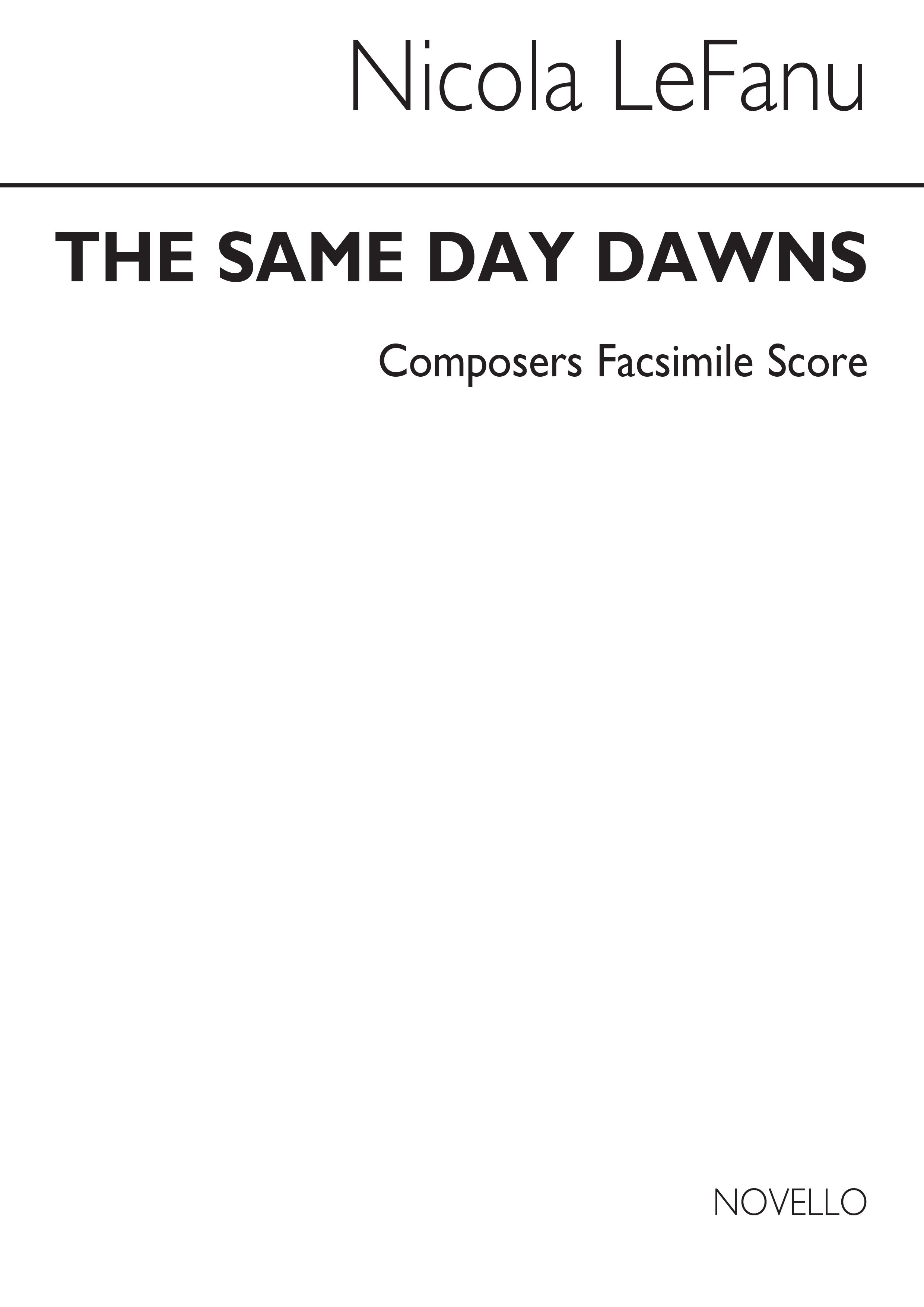 Lefanu: Same Day Dawns (Study Score)