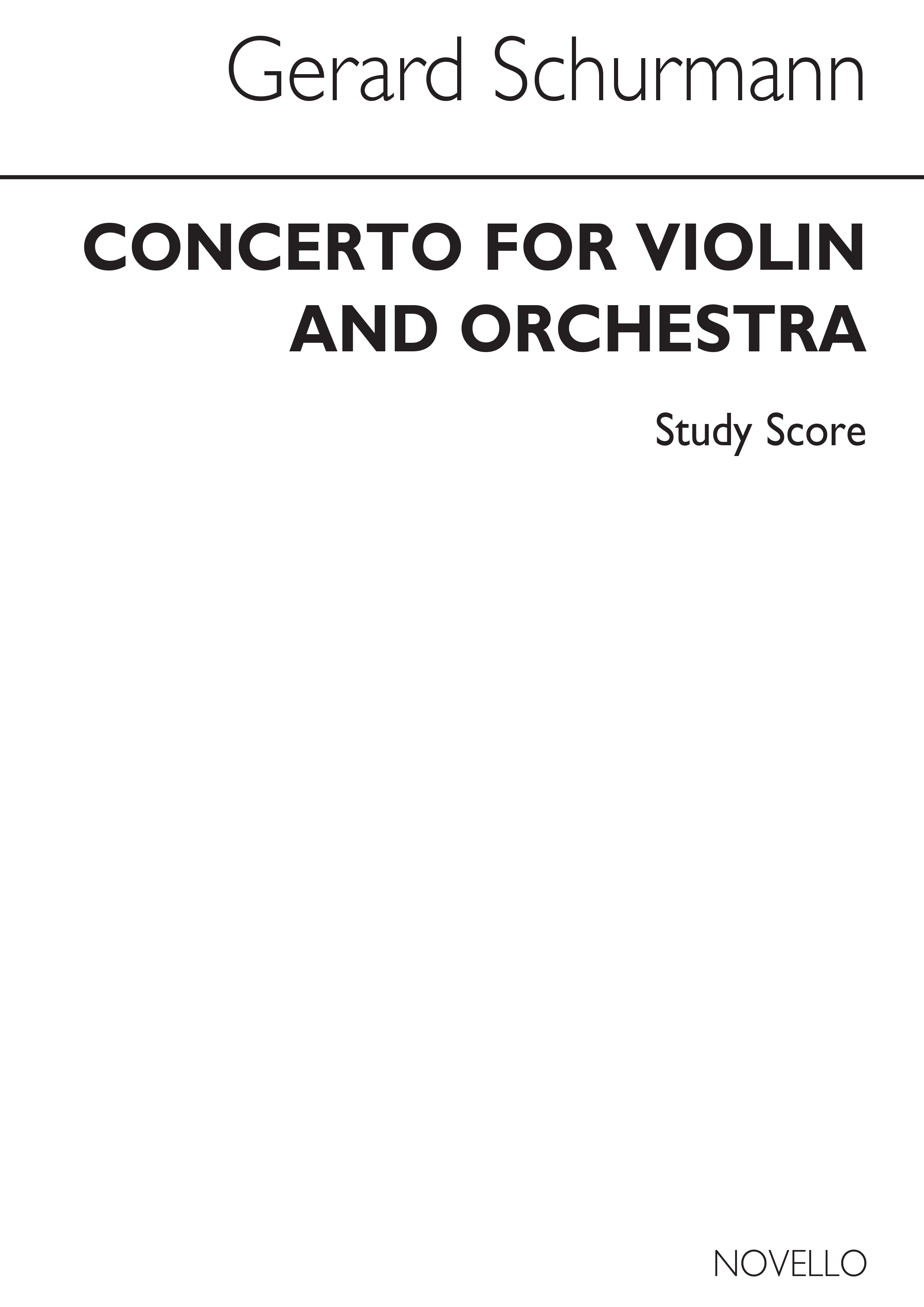 Schurmann: Concerto For Violin (Study Score)