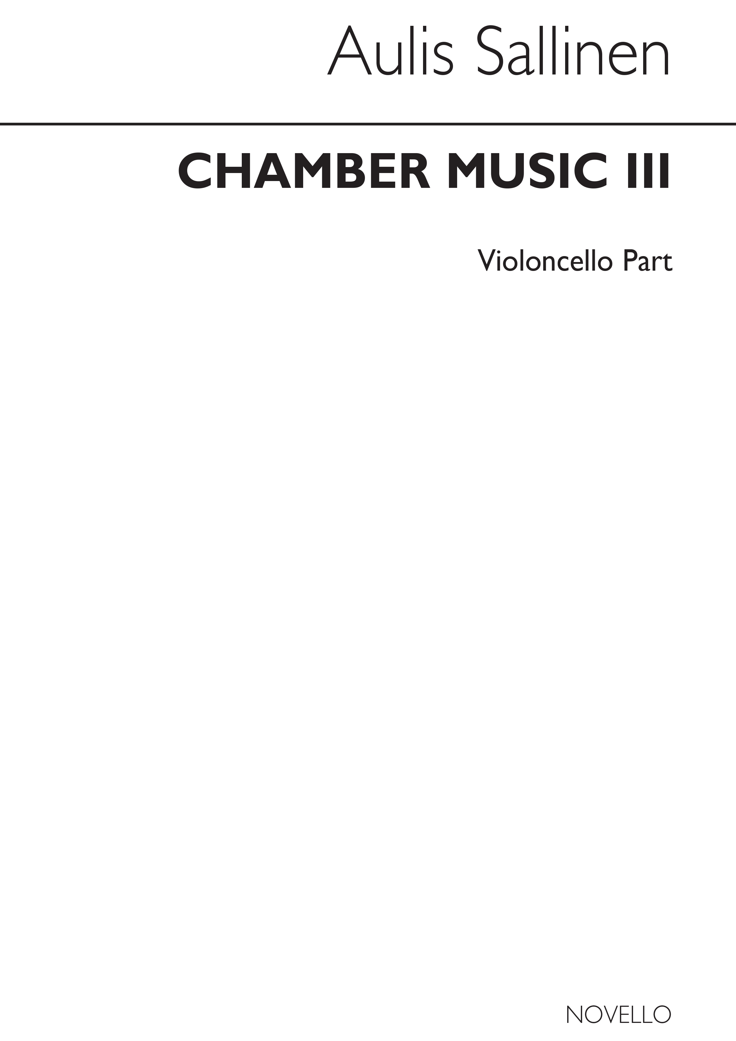 Aulis Sallinen: Chamber Music III (Cello Part)
