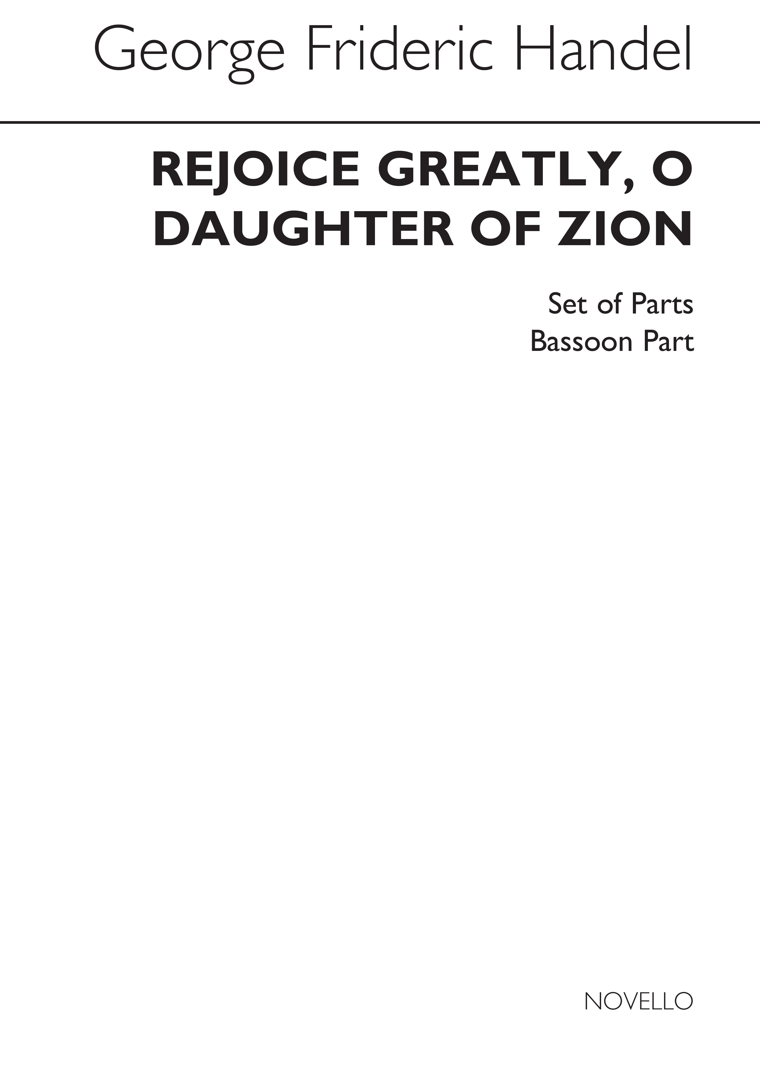 G.F. Handel: Rejoice Greatly, O Daughter Of Zion (12/8) - Accompaniment Parts