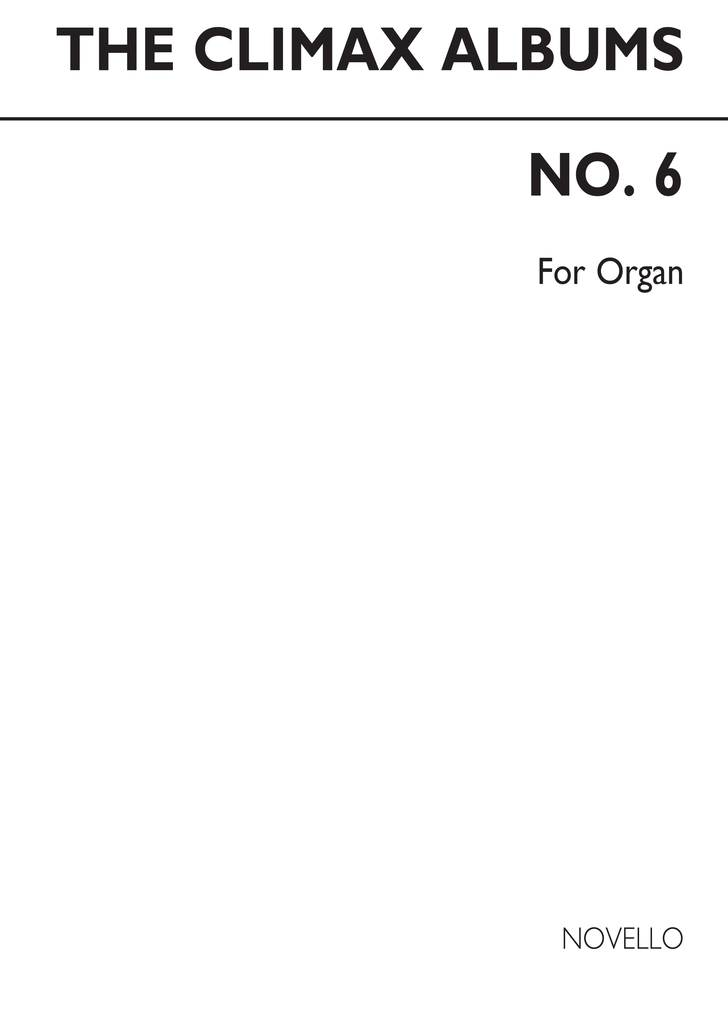 The Climax Album No. 6 For Organ