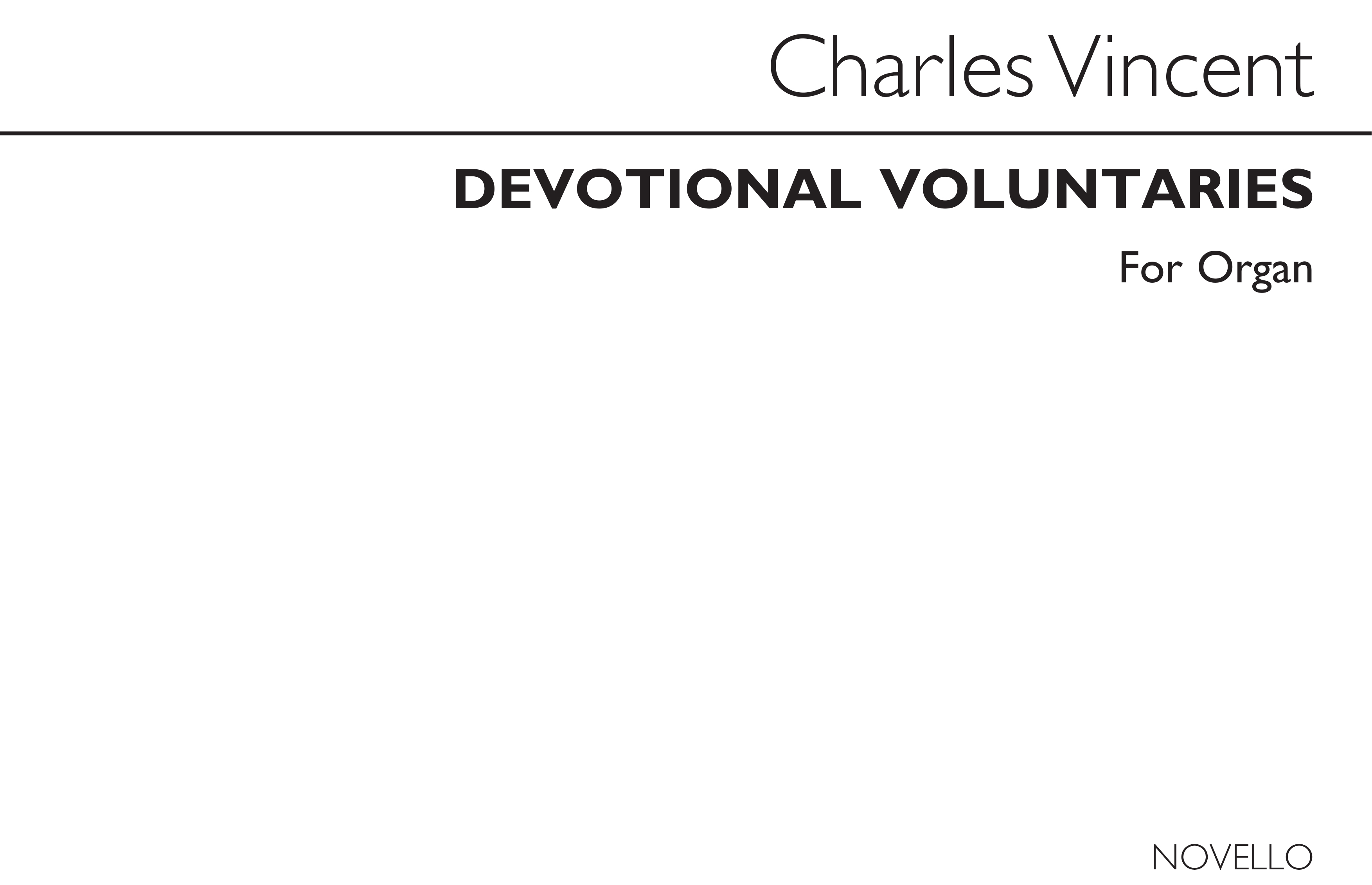 Vincent, C Devotional Voluntaries Book 1 For Organ (Three Stave)