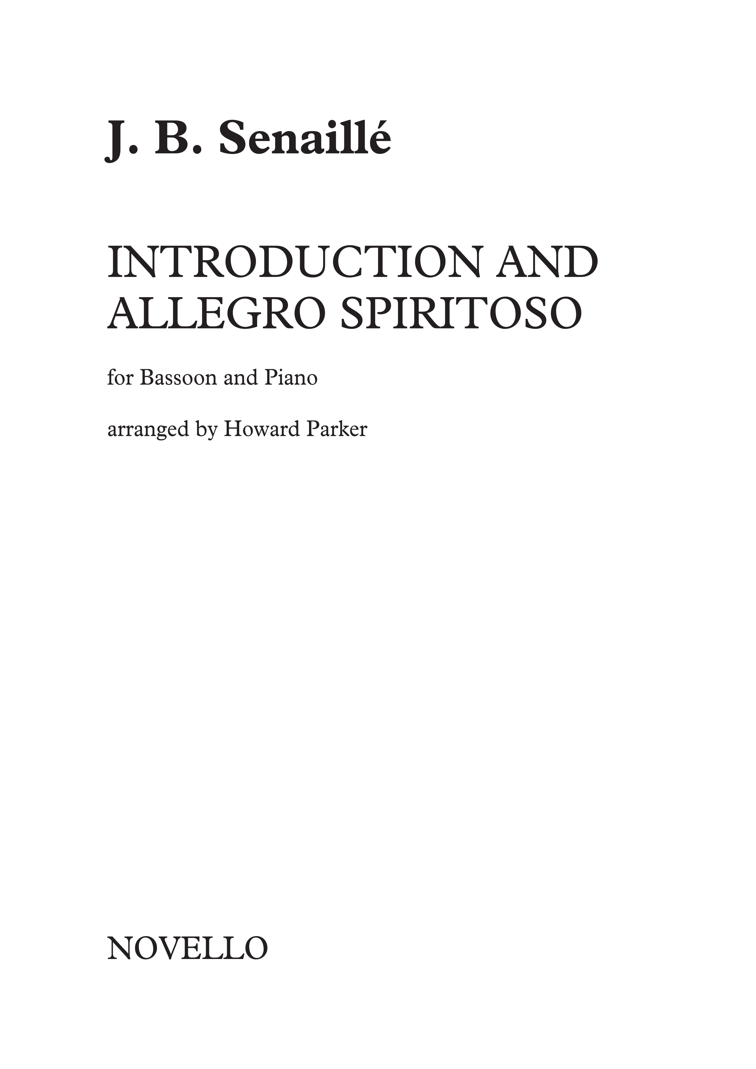Senaille Introduction & Allegro Spiritoso Bassoon Or Euphonium & Piano