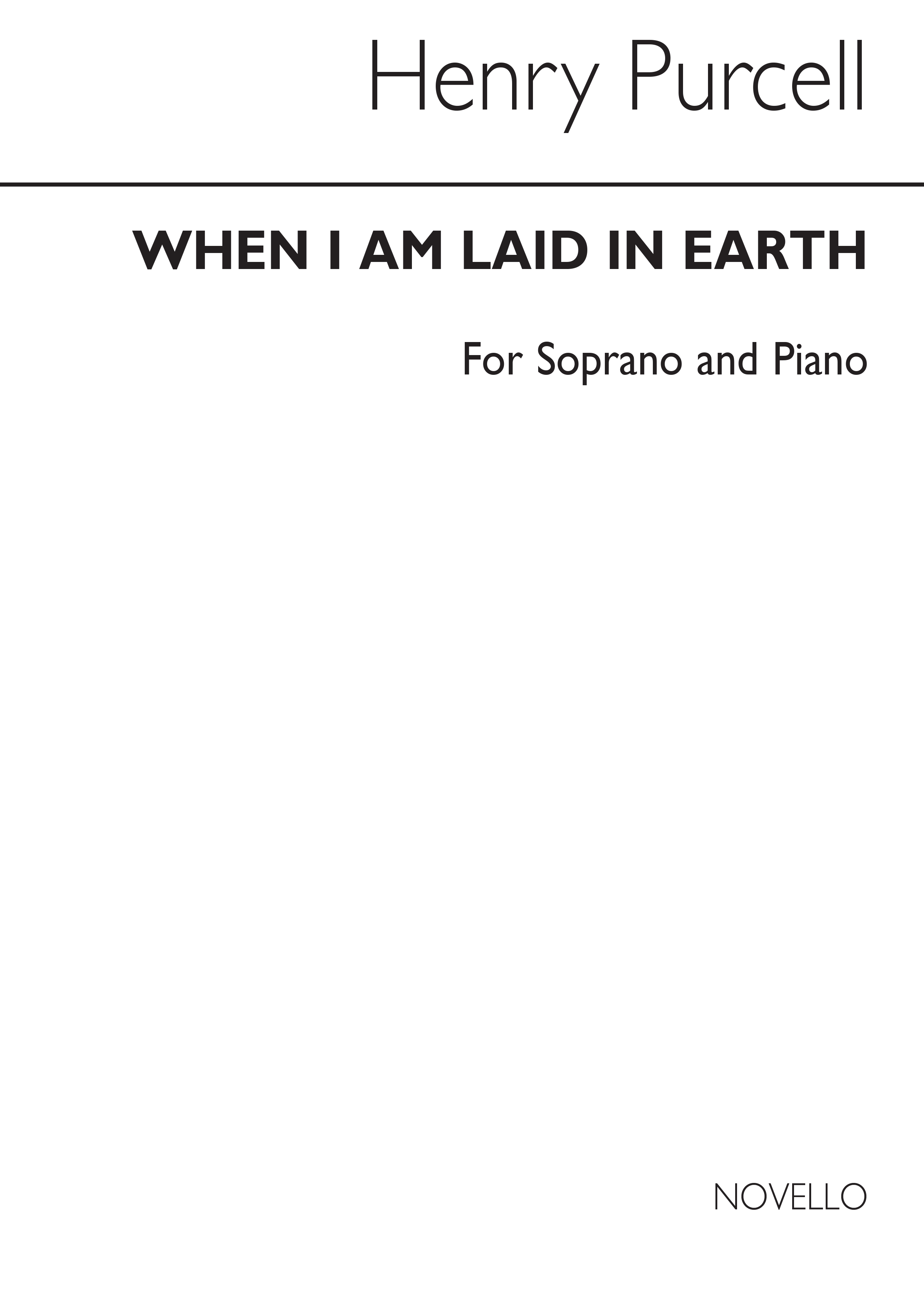 Purcell, H When I Am Laid In Earth Soprano And Piano