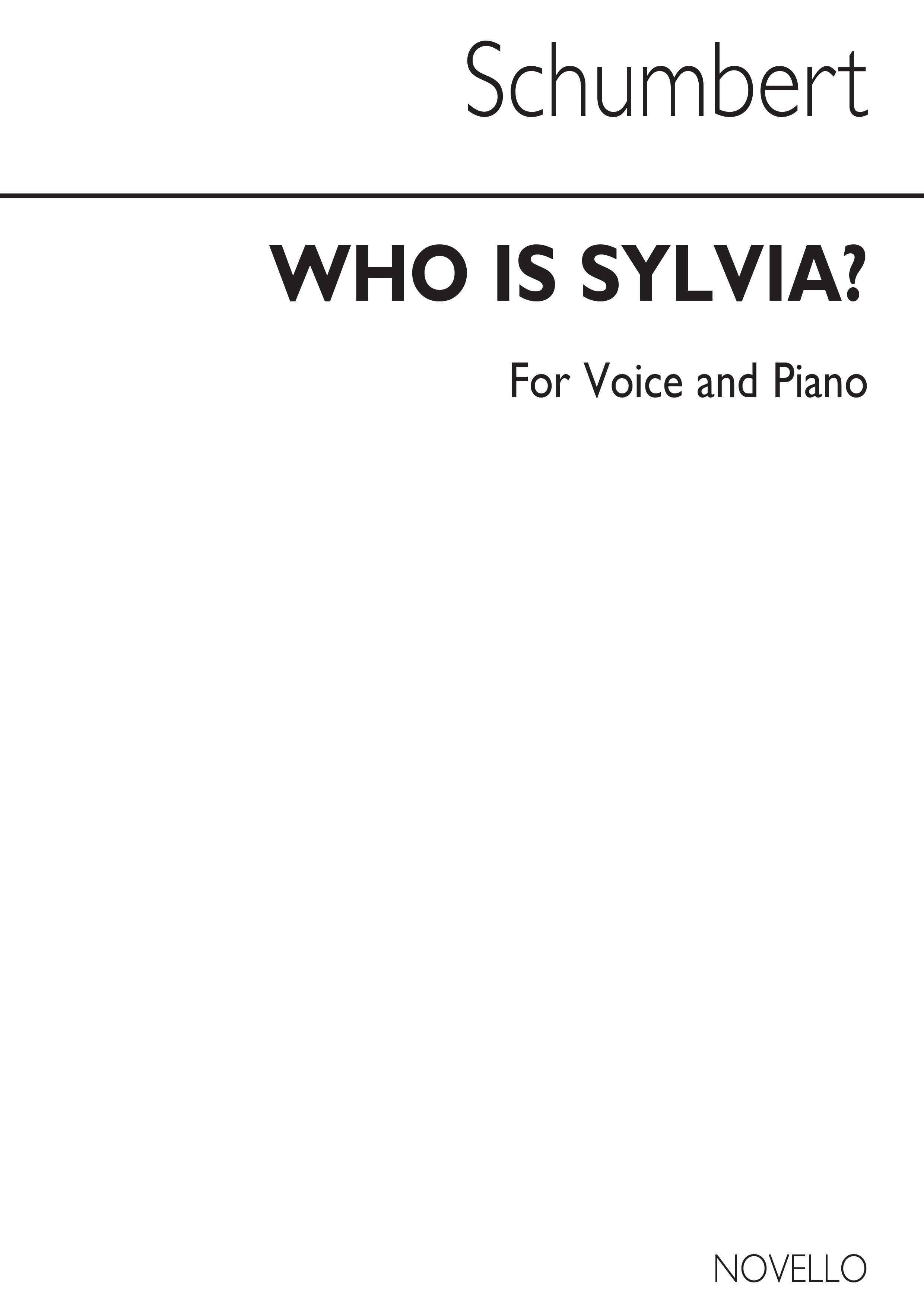 Schubert, Who Is Sylvia? Tenor And Piano