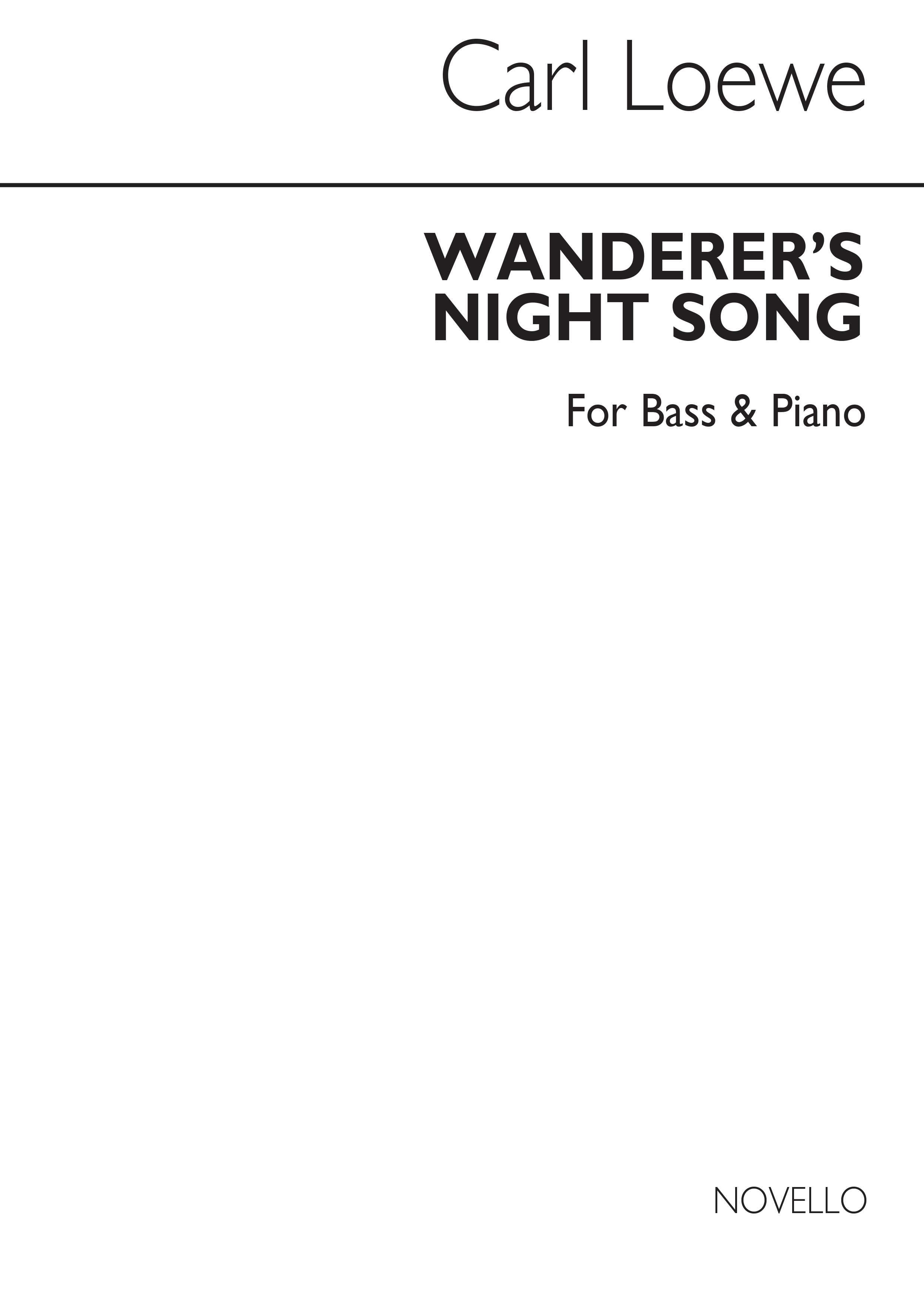 Carl Loewe: Wanderer's Night Song (Bass And Piano